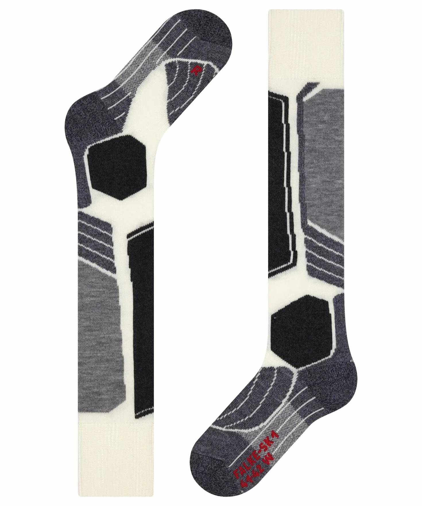 FALKE Skarpety narciarskie SK1 Comfort W Kh Wełna Jedwab ciepłe grube 1 Para Biały Off-White 37-38