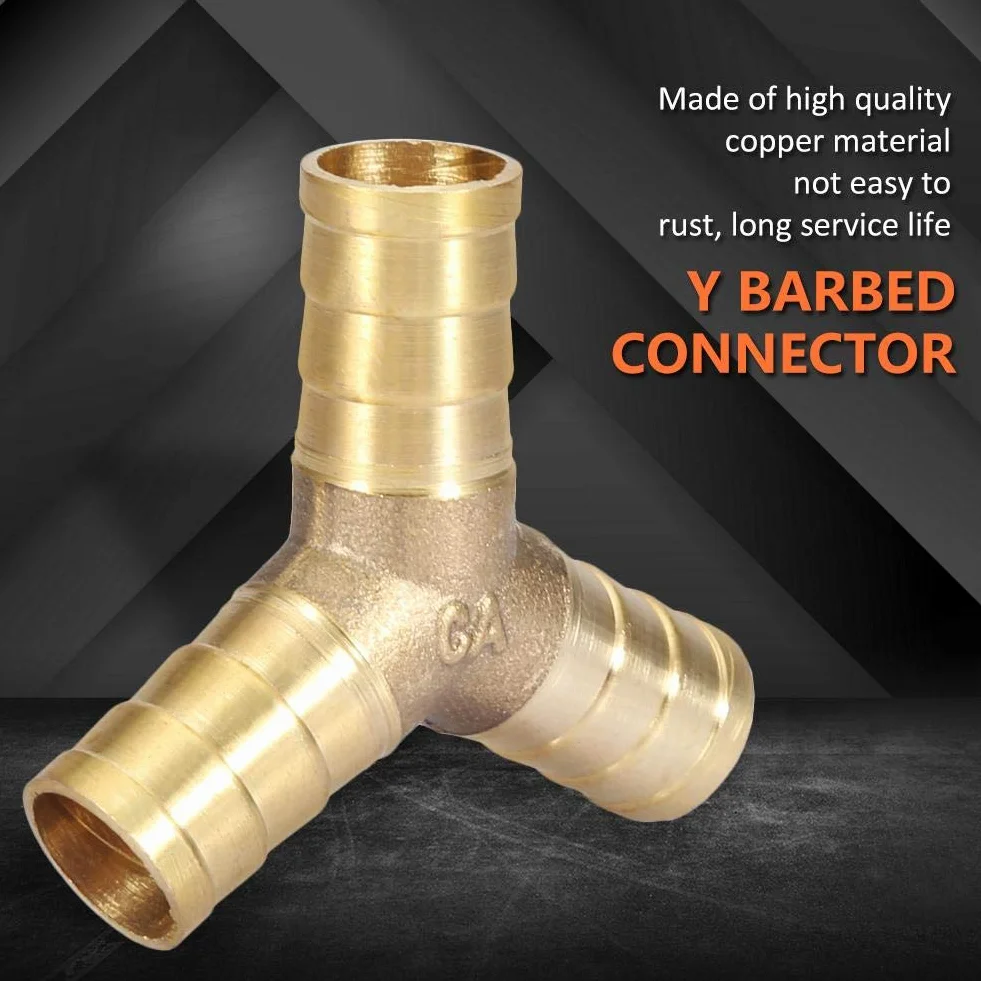 Mosiężny wąż Barb 3-drożny adapter złącza do paliwa powietrze woda gazowa rura oleju (12 mm 2 szt.)