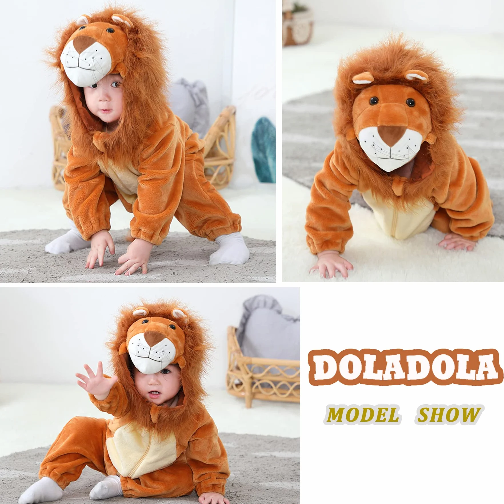 Unisex Baby Spring Autumn Animal Romper Flanelowa Jednoczęściowa Piżama