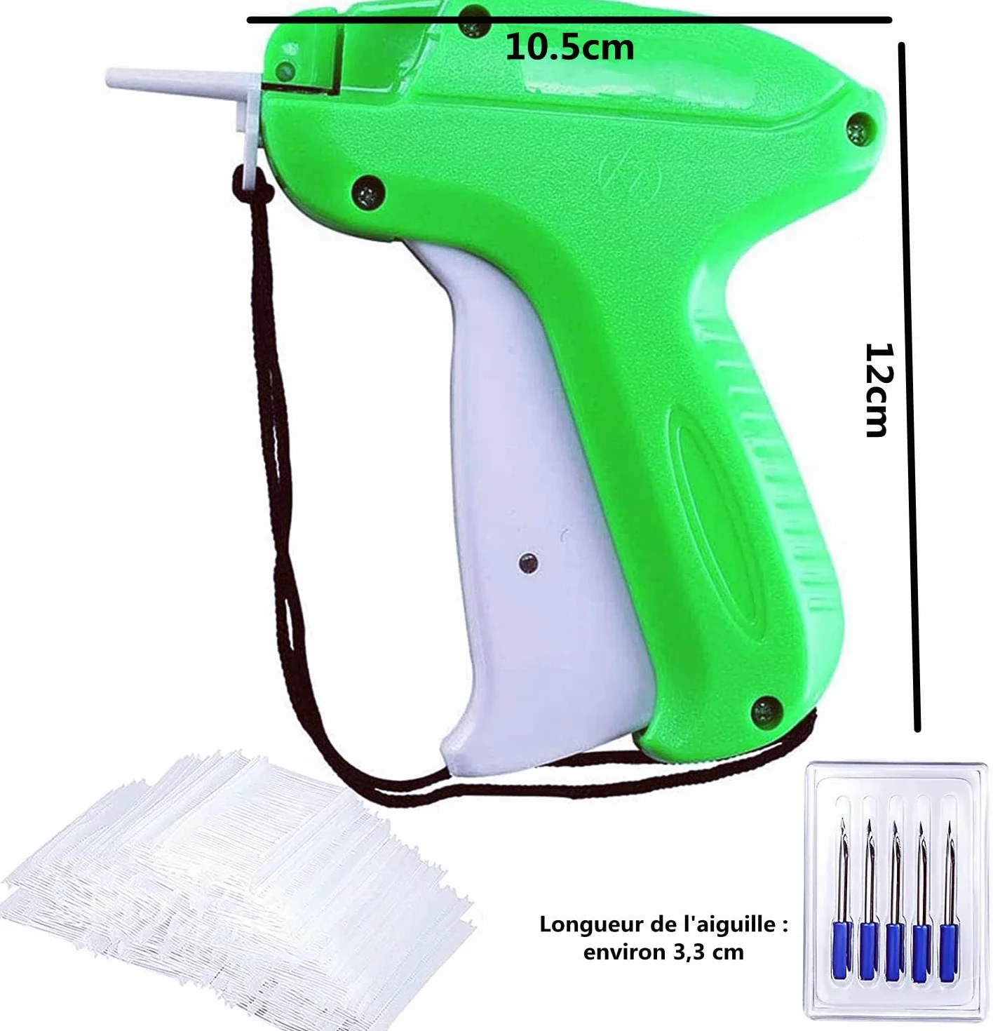 LATRAT Etykieciarka tekstylna pistolet do etykietowania cen, wkładka do ubrań z 1680 nitkami + 5 zapasowych igieł do odzieży bazar skarpety czapki handel