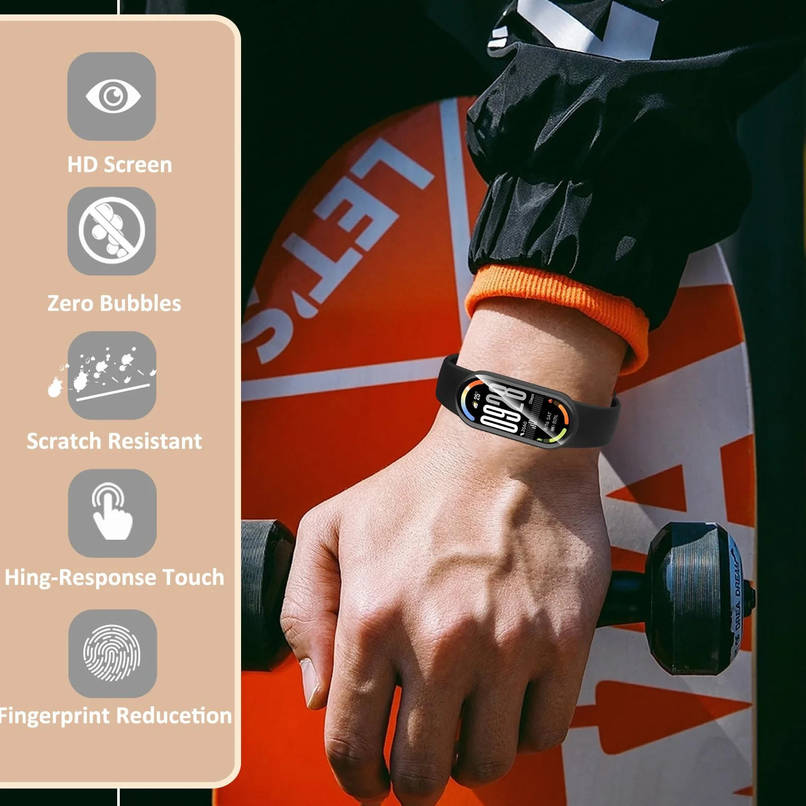 Hianjoo 6 sztuk folii ochronnej, kompatybilna z Xiaomi Smart Band 10, twardość 9H, odporna na olej/odporna na zarysowania, folia ochronna na wyświetlacz kompatybilna z Xiaomi Smart Band 10