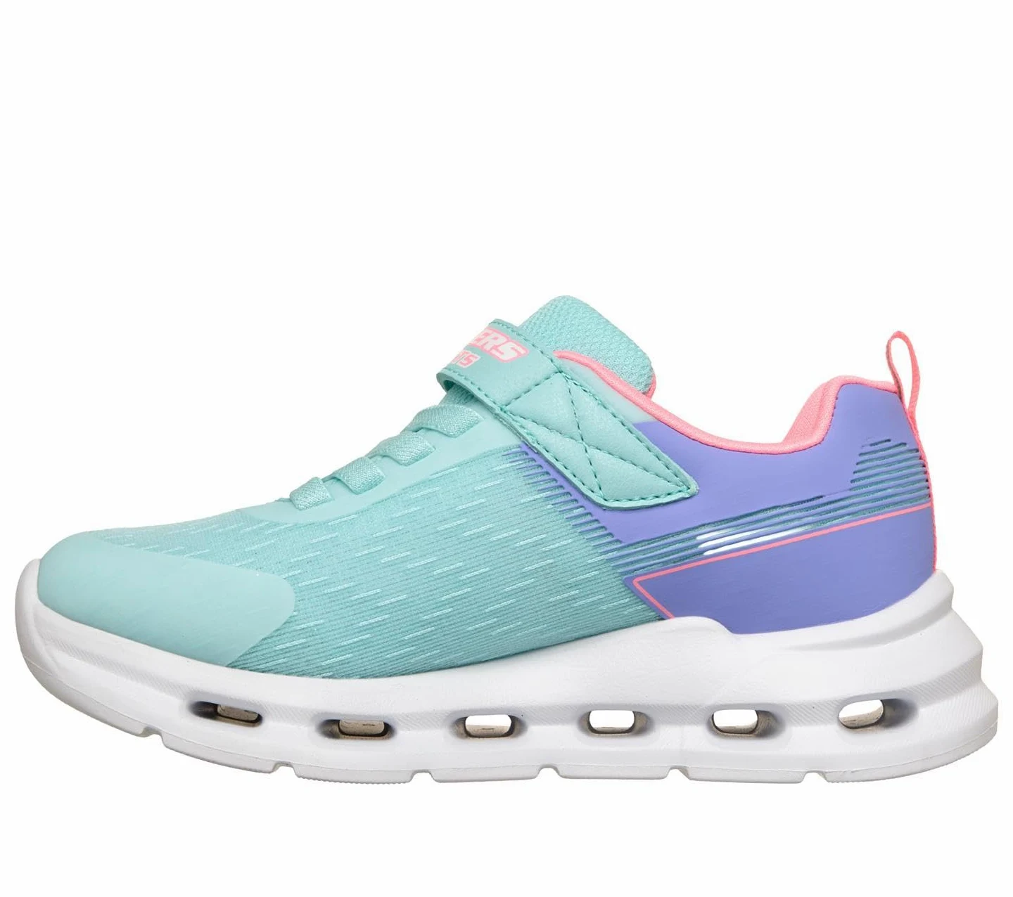 Skechers Glide-Step Lights Sneaker, Aqua, 1 UK