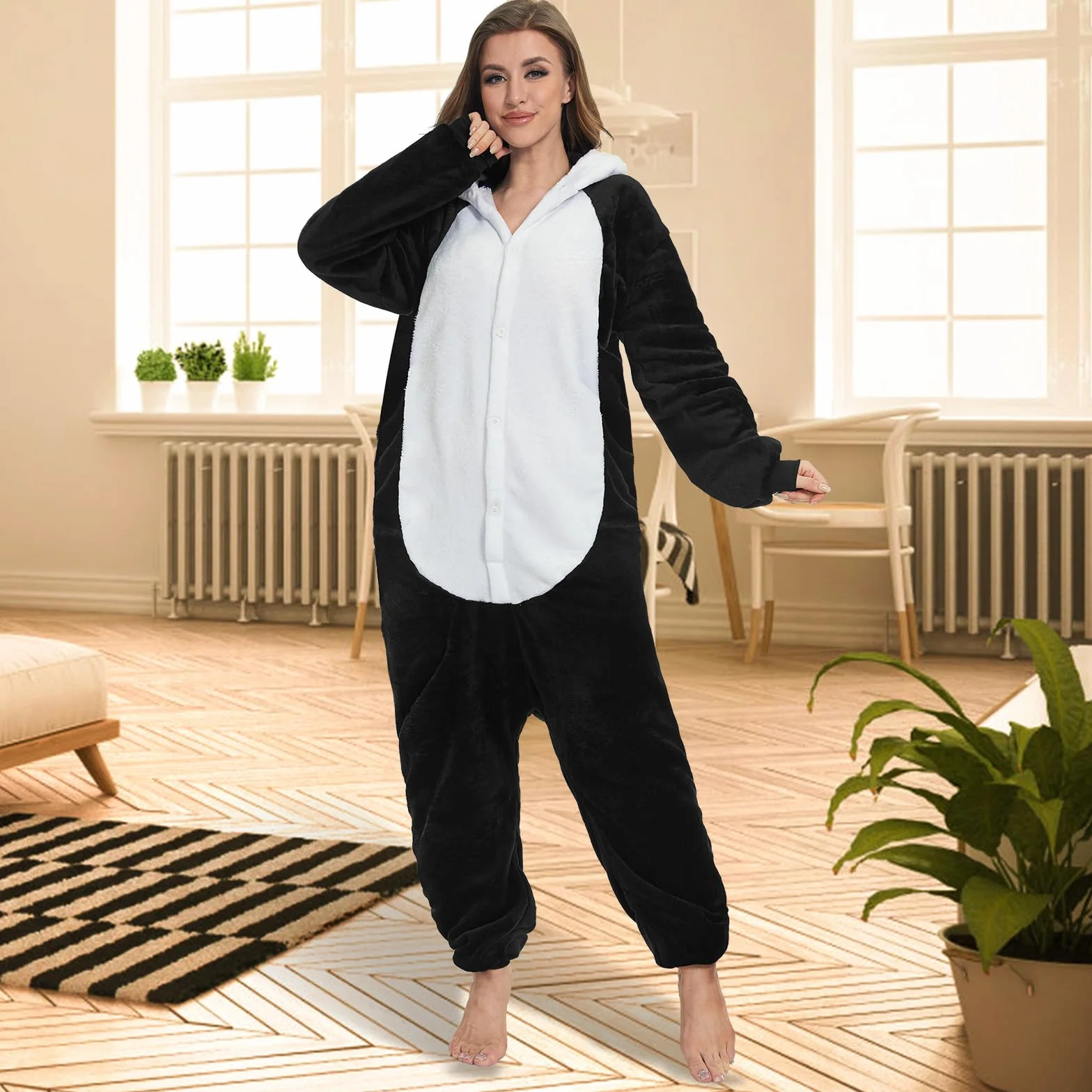 JONRRYIN Piżama Zwierzęta Dorosły Unisex Kombinezon, Zwierzęca Piżama Onesie Kostium, Piżama Kigurumi Anime Sleepwear Kombinezon Cosplay Zestaw na Halloween, karnawał