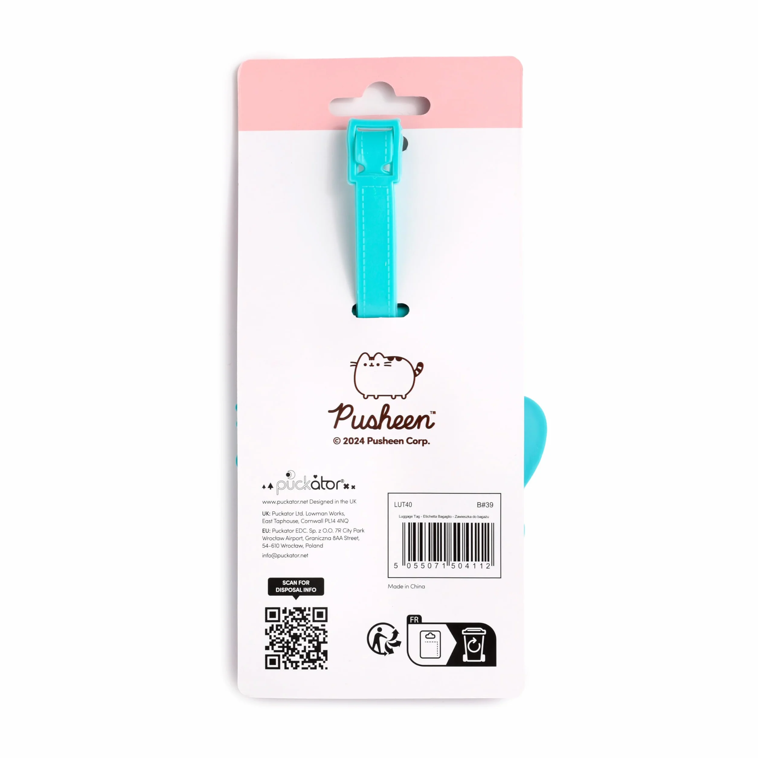 Puckator Pusheen The Cat Letnia surferka PVC etykieta do bagażu