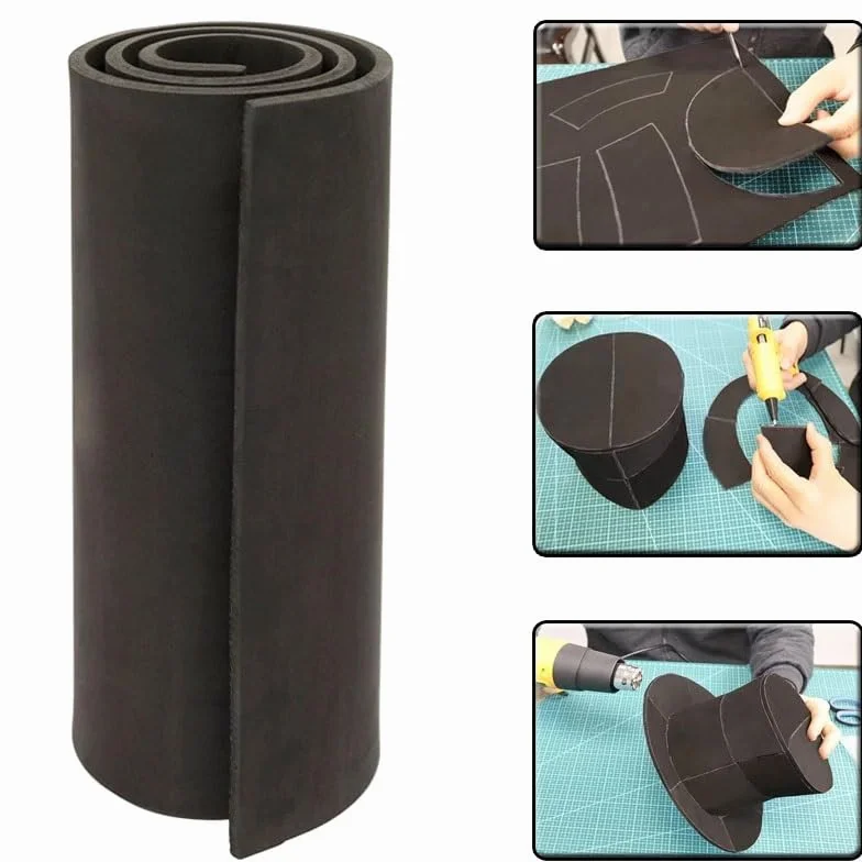 Eva Foam Sheets, Thickness 1/2/3/5/10mm Cosplay Eva Foam Sheets Sound-Absorbing Noise Spone Foam Craft Eva Sheets Handmade Model Making Material Black(Black,Thick 3mm 35x100cm)