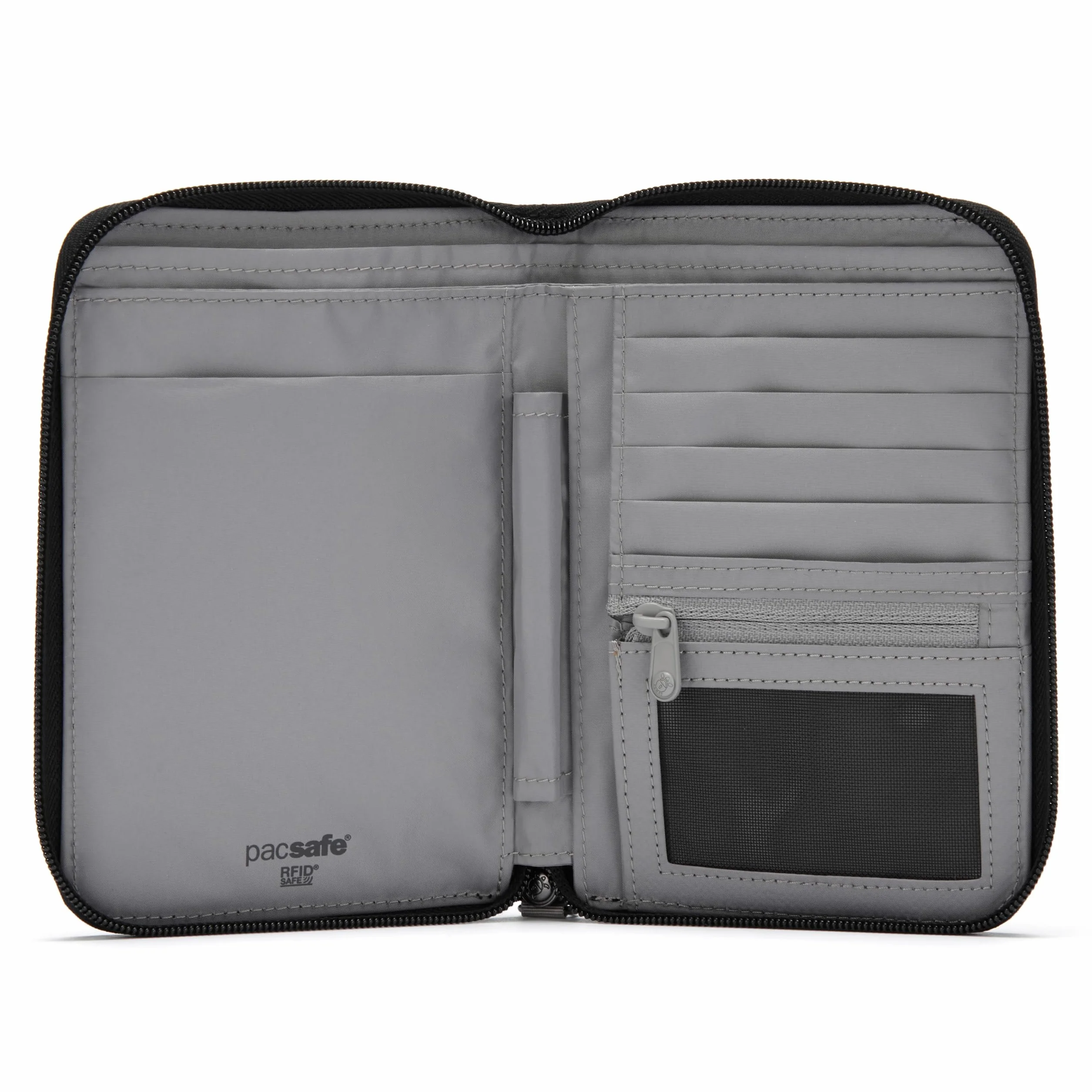 Pacsafe Kompaktowy organizer podróżny, blokujący RFIDsafe RFID, czarny (Jet Black), rozmiar uniwersalny, blokujący RFID Rfidsafe kompaktowy organizer podróżny