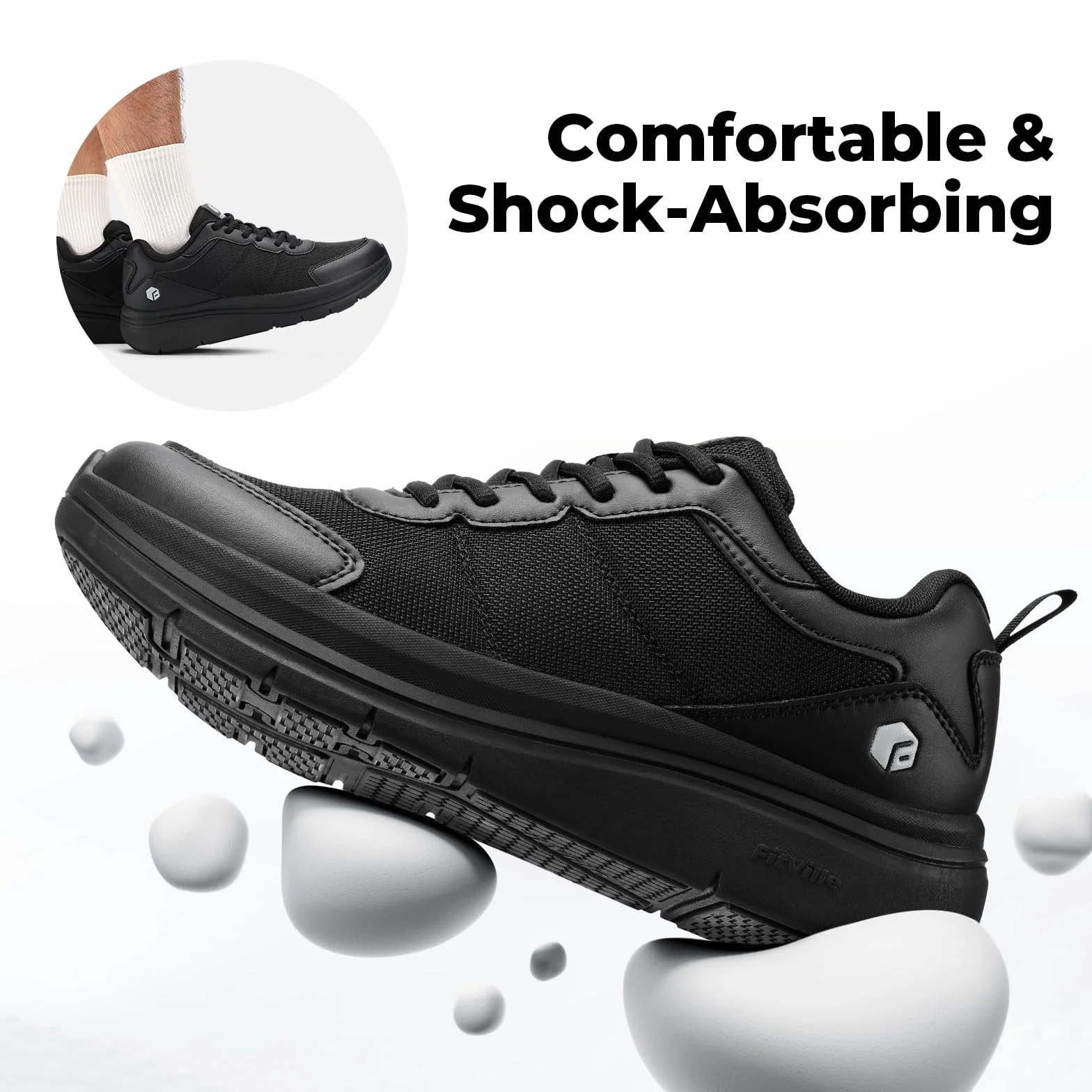 Fitville Extra Wide Buty Do Chodzenia Męskie Lekkie Buty Casualowe Absorpcja Wstrząsów I Odbicia Buty Fitness Oddychające Siłownia Elastyczne I Giętkie