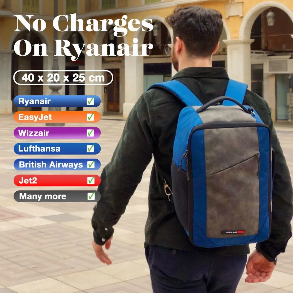 Cabin Max Manhattan Plecak 40x20x25 Ryanair bagaż podręczny 40 x 20 x 25 kabinowy na laptopa (20L)