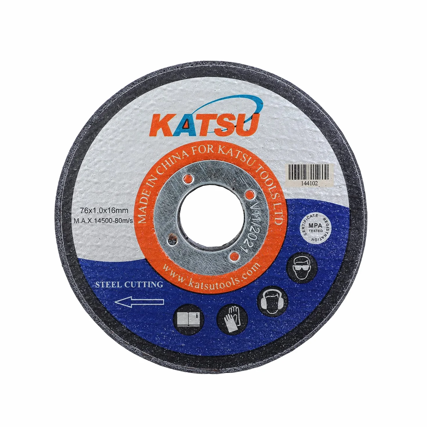 KATSU 144102 stalowa tarcza tnąca 76 mm, 10 sztuk, metalowe koła tnące 1,0 mm do mini szlifierek kątowych