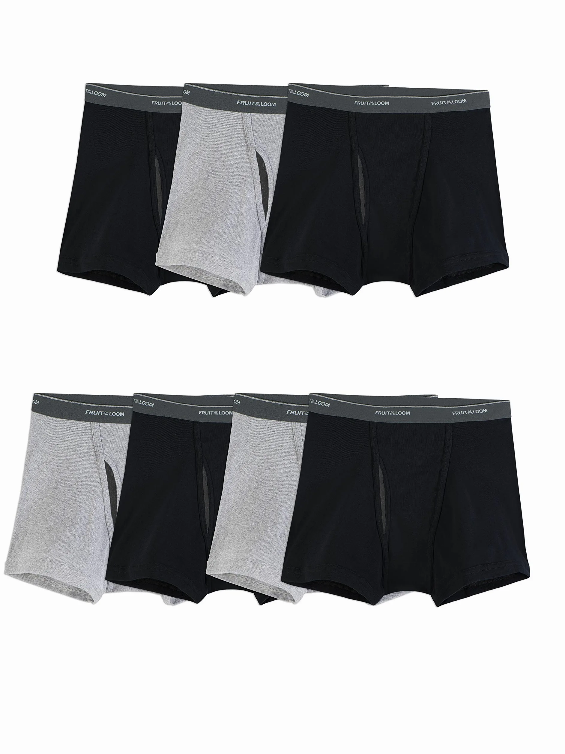 Fruit of the Loom Bokserki męskie Coolzone (różne kolory) (7 sztuk), Krótkie nogawki - 7 sztuk - czarny/szary, L