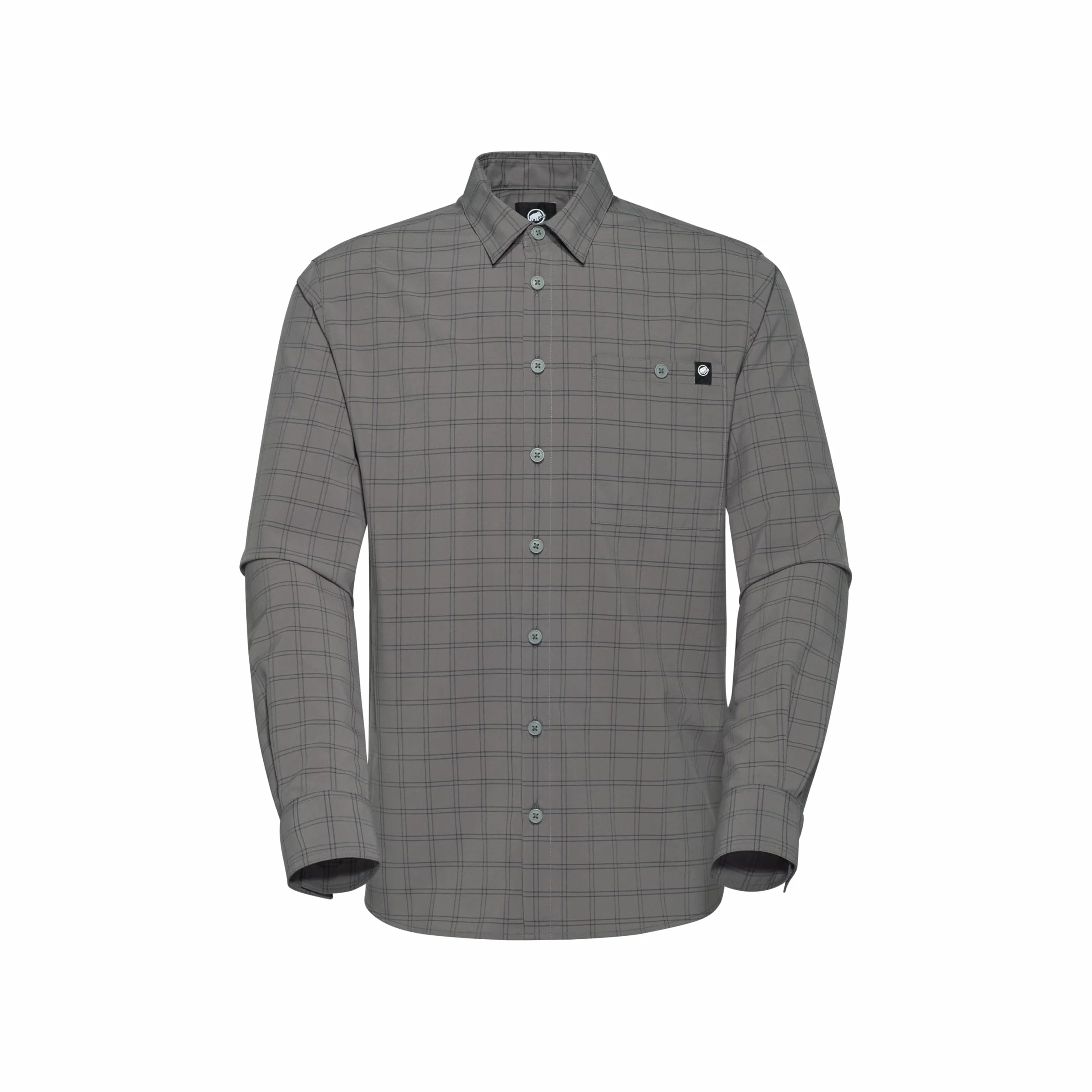 Mammut Lenni Longsleeve Shirt Men – Koszula Trekkingowa Męska Długi Rękaw Ochrona UV Szybkoschnąca Oddychająca XL Stalowy-czarny