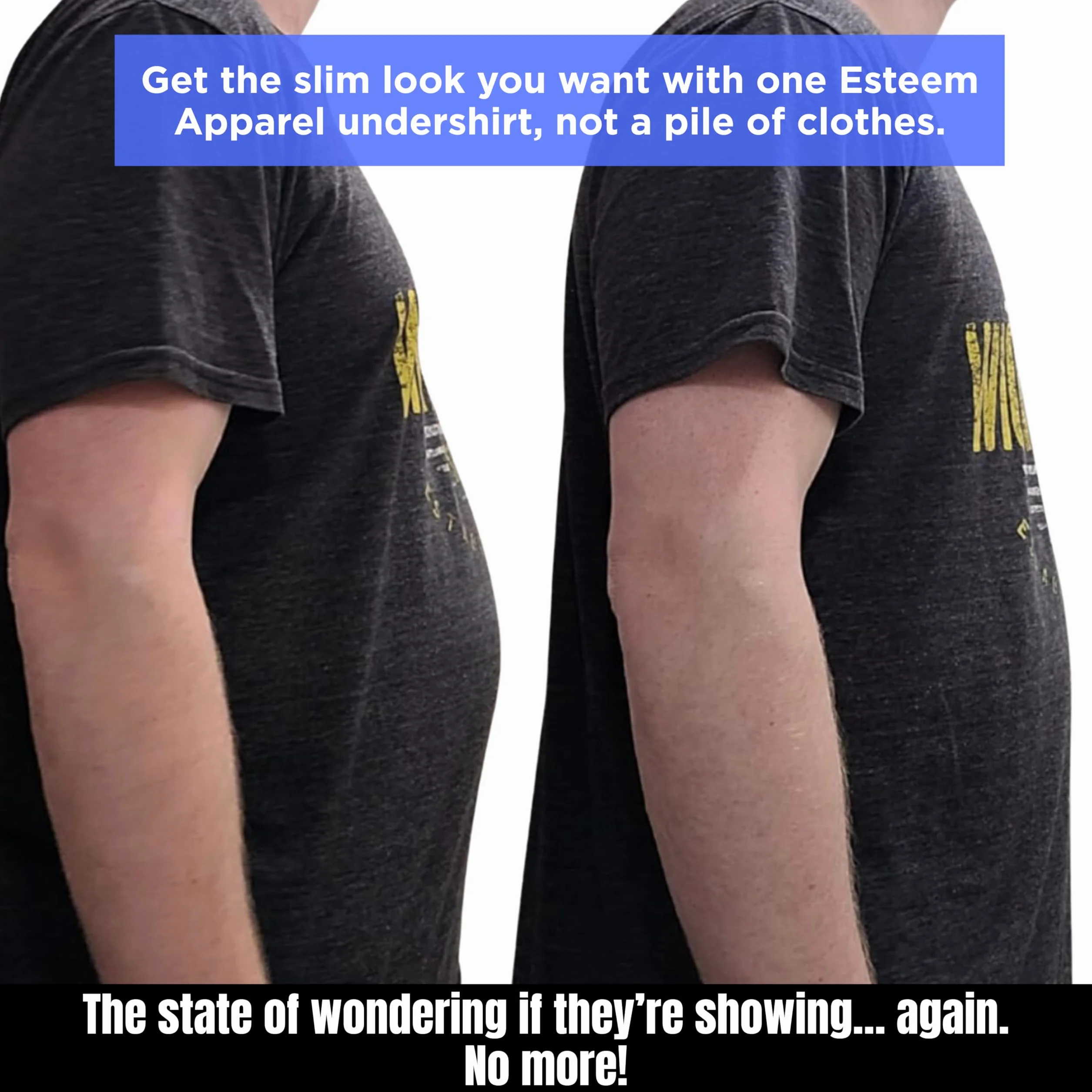 Esteem Apparel Męska koszula kompresyjna na klatkę piersiową biała L