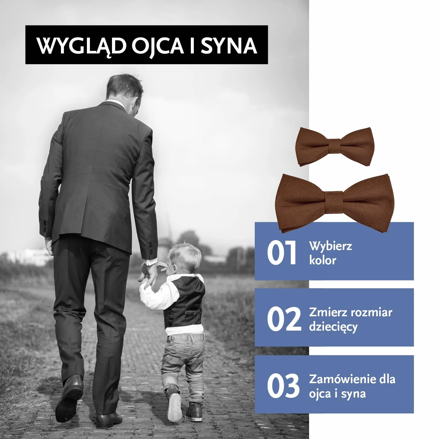 DonDon Muszka męska dla chłopców lub niemowląt matowa, zawiązana i regulowana, wykonana z bawełny gabardynowej – uroczysty dodatek na ślub, komunię i uroczystości