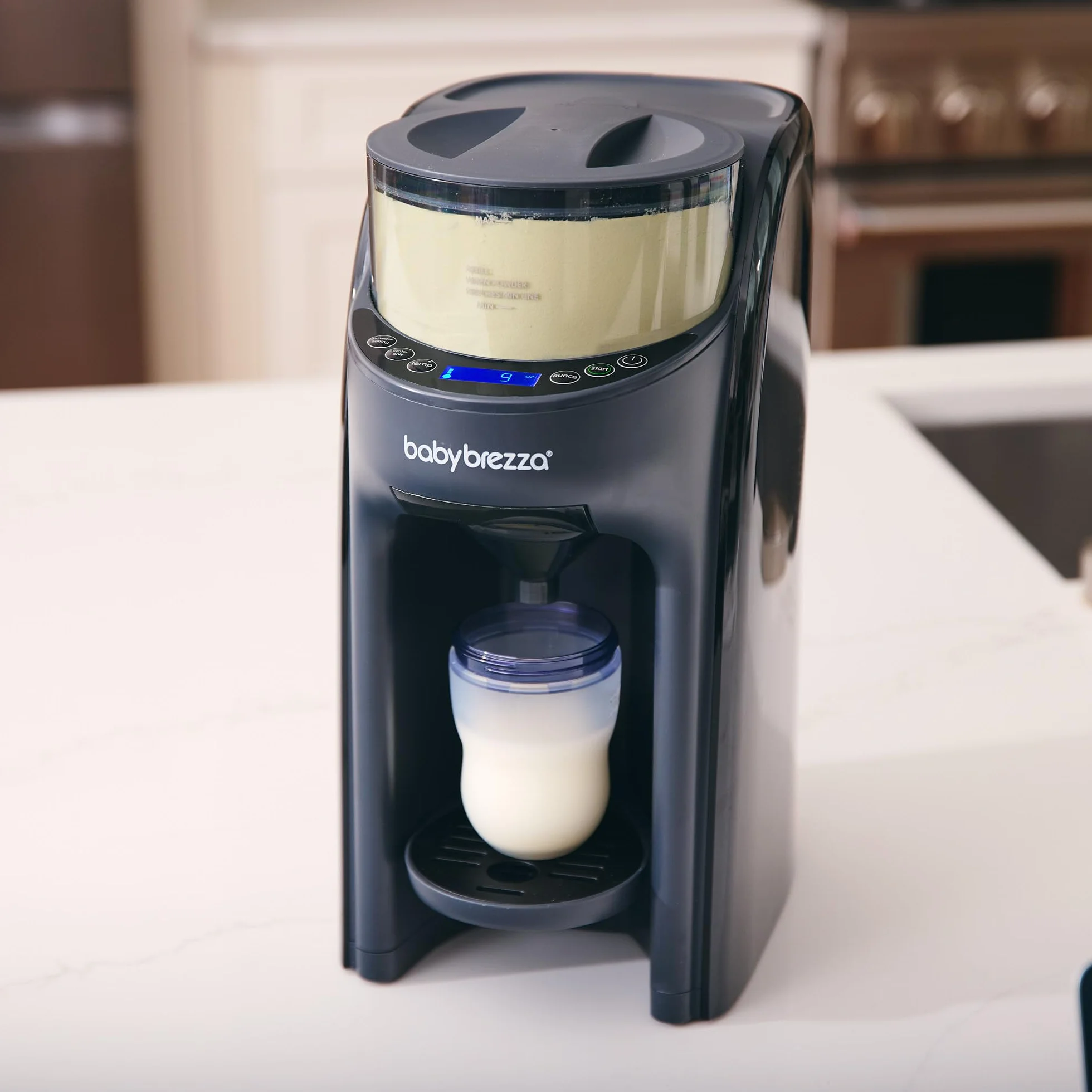 Baby Brezza - Automatyczny ekspres do Przygotowywania Butelek z mlekiem Formula Pro Advanced - Węgiel Szary - Precyzyjna Technologia Mieszania Mleka w Proszku i Wody - 3 Ustawienia Temp. - 60-300 ml