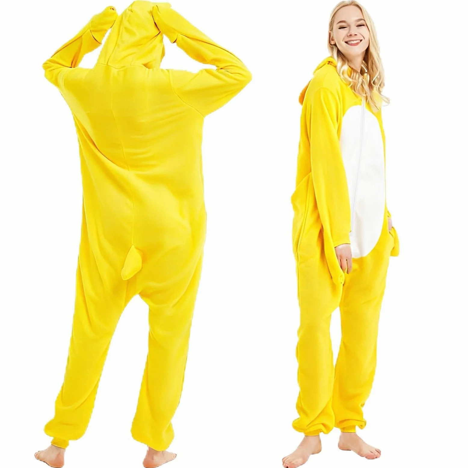 flintronic Unisex zwierzęcy kombinezon dla dorosłych, piżama dla dorosłych, bielizna nocna na Halloween, Boże Narodzenie, cosplay, przyjęcie, kostium, z kapturem, odzież domowa