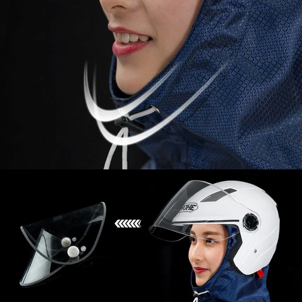 Poncho dla dorosłych unisex Wodoodporne ponczo przeciwdeszczowe Rower na zewnątrz Ebike Motocykl skuter Kurtka rowerowa Płaszcz przeciwdeszczowy Peleryna z kapturem (czerwony 2 5XL)