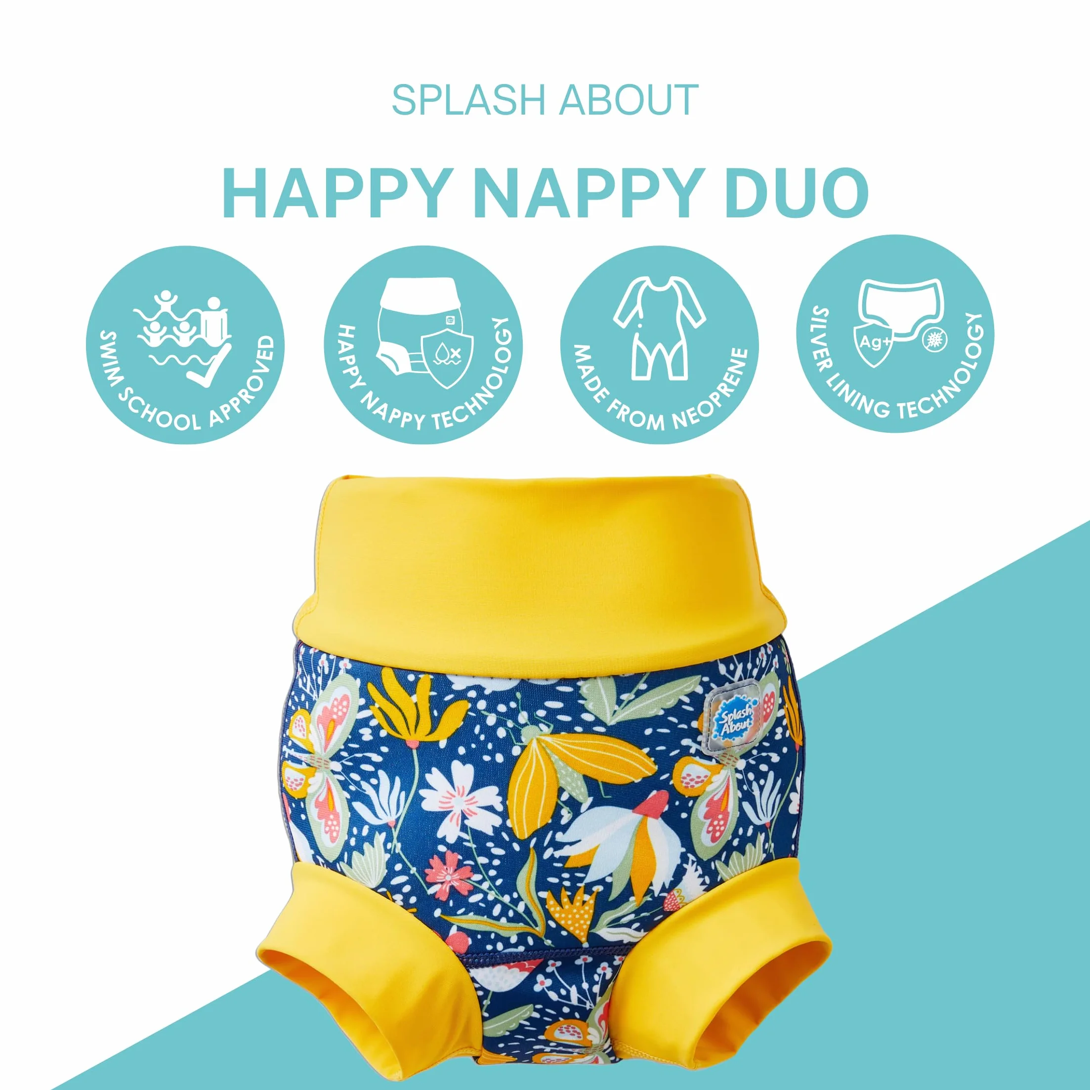Splash About Happy Nappy Duo Wiederverwendbare Schwimmwindel Garden Delight 6-12 miesięcy