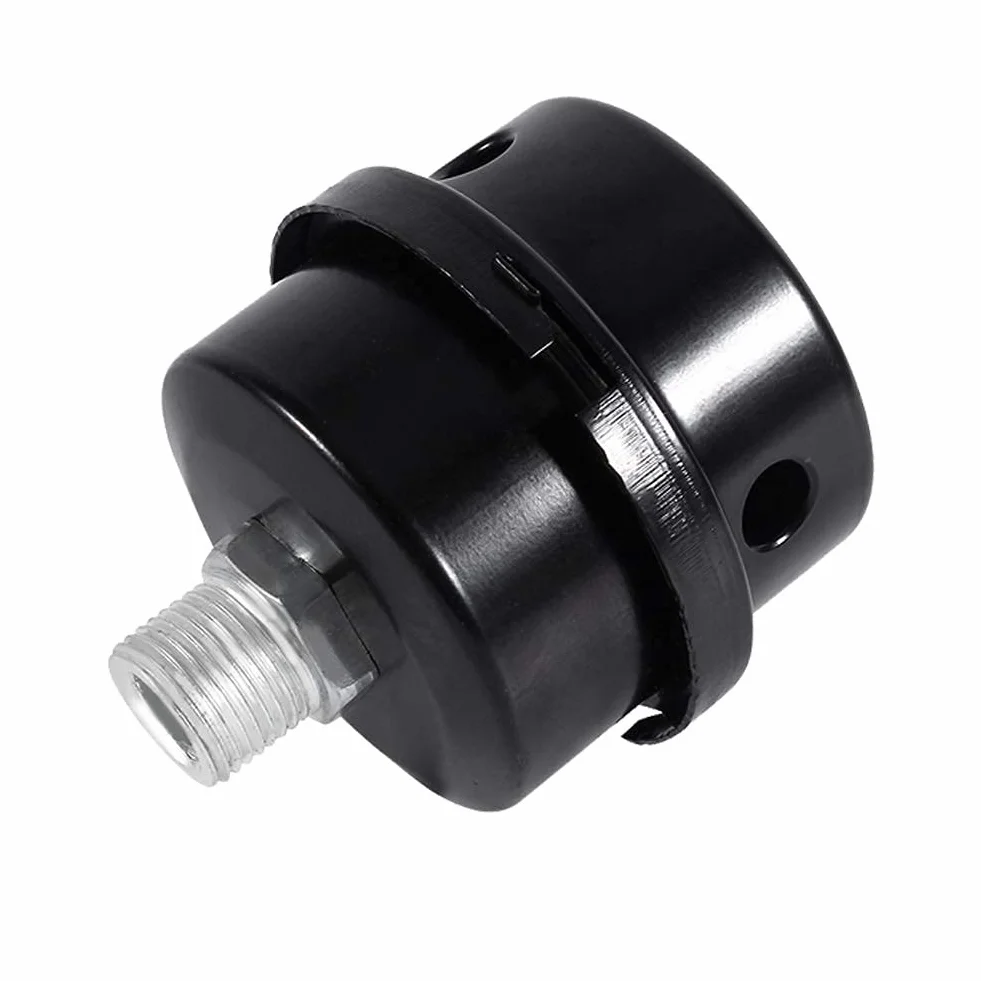 Tłumik filtra powietrza, metalowy filtr średnica 16 mm do sprężarki powietrza (czarny)