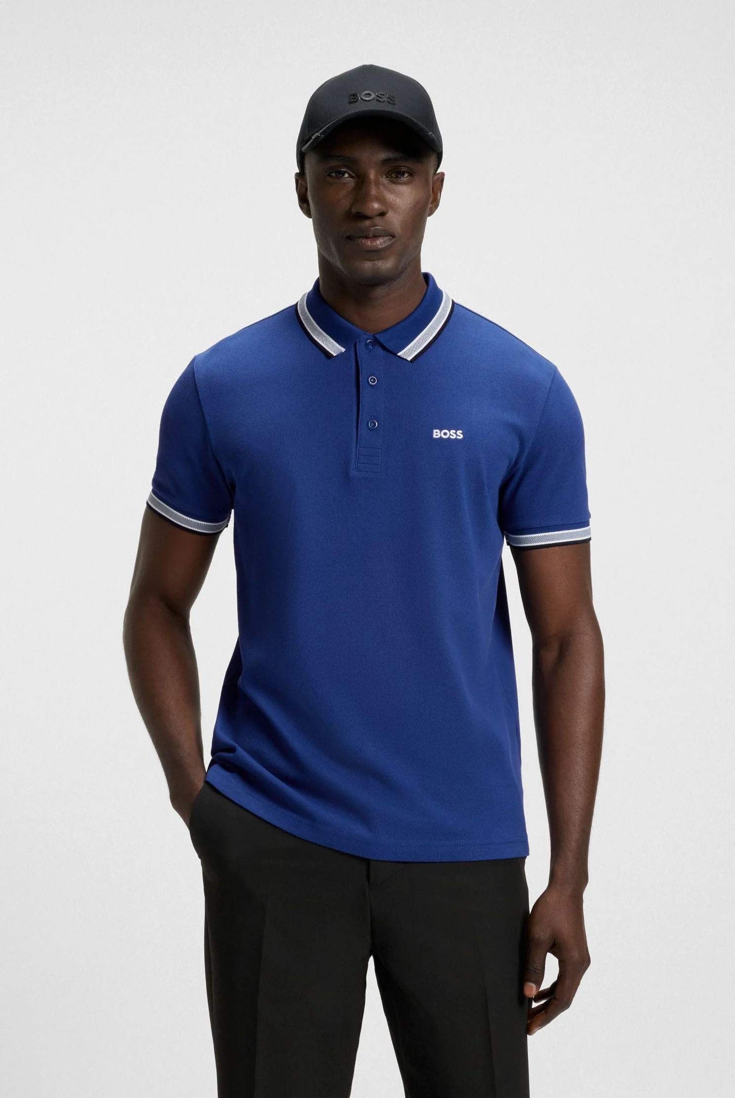BOSS Męska koszulka polo Paddy Curved, Nowy - średni niebieski 420, 3XL