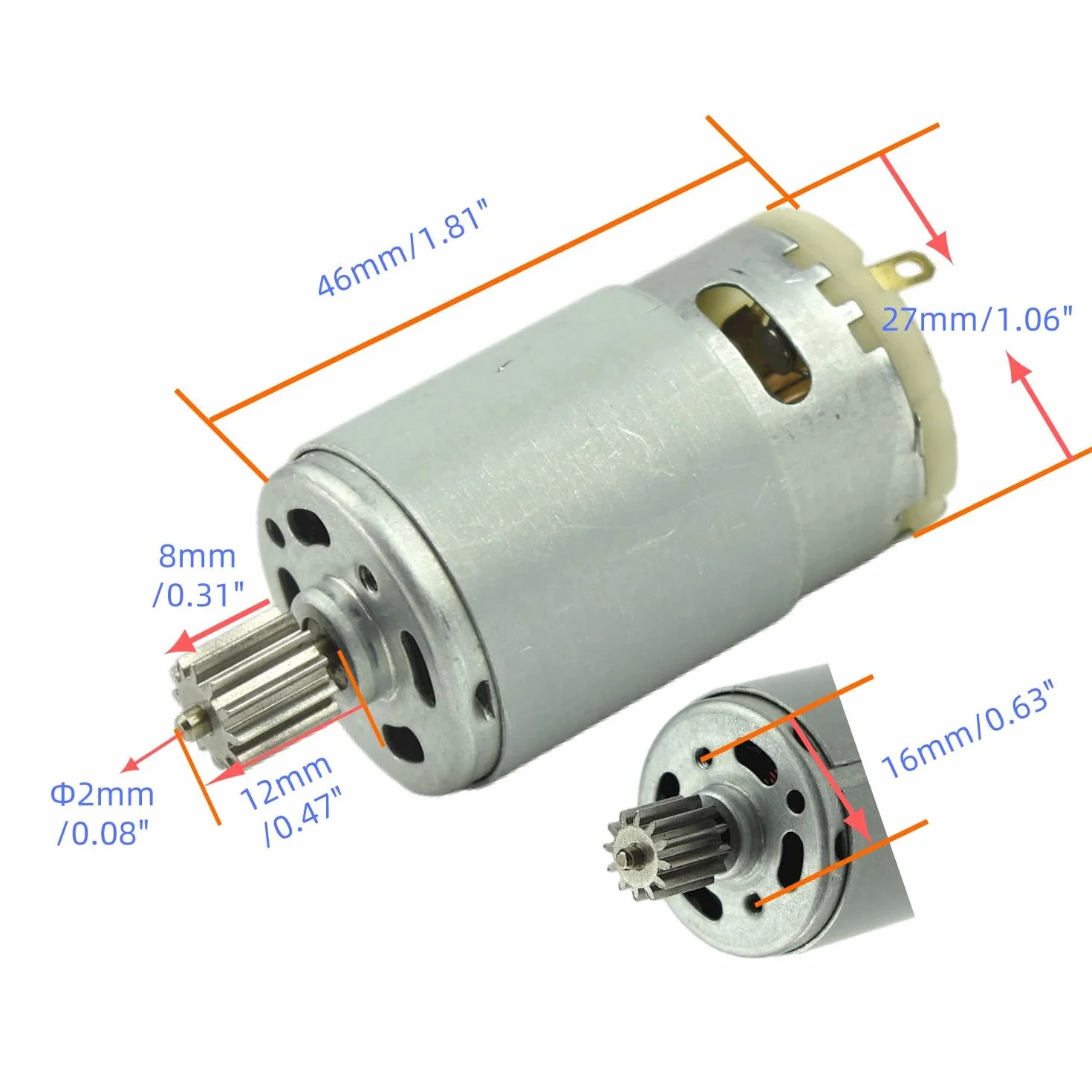 CHANCS RS390 Silnik elektryczny DC 12V 20000RPM 12 koła zębate Silnik zębów dla samochodu zabawka Akcesoria wózek motocykl trójkołowy z Wymienić RS-380