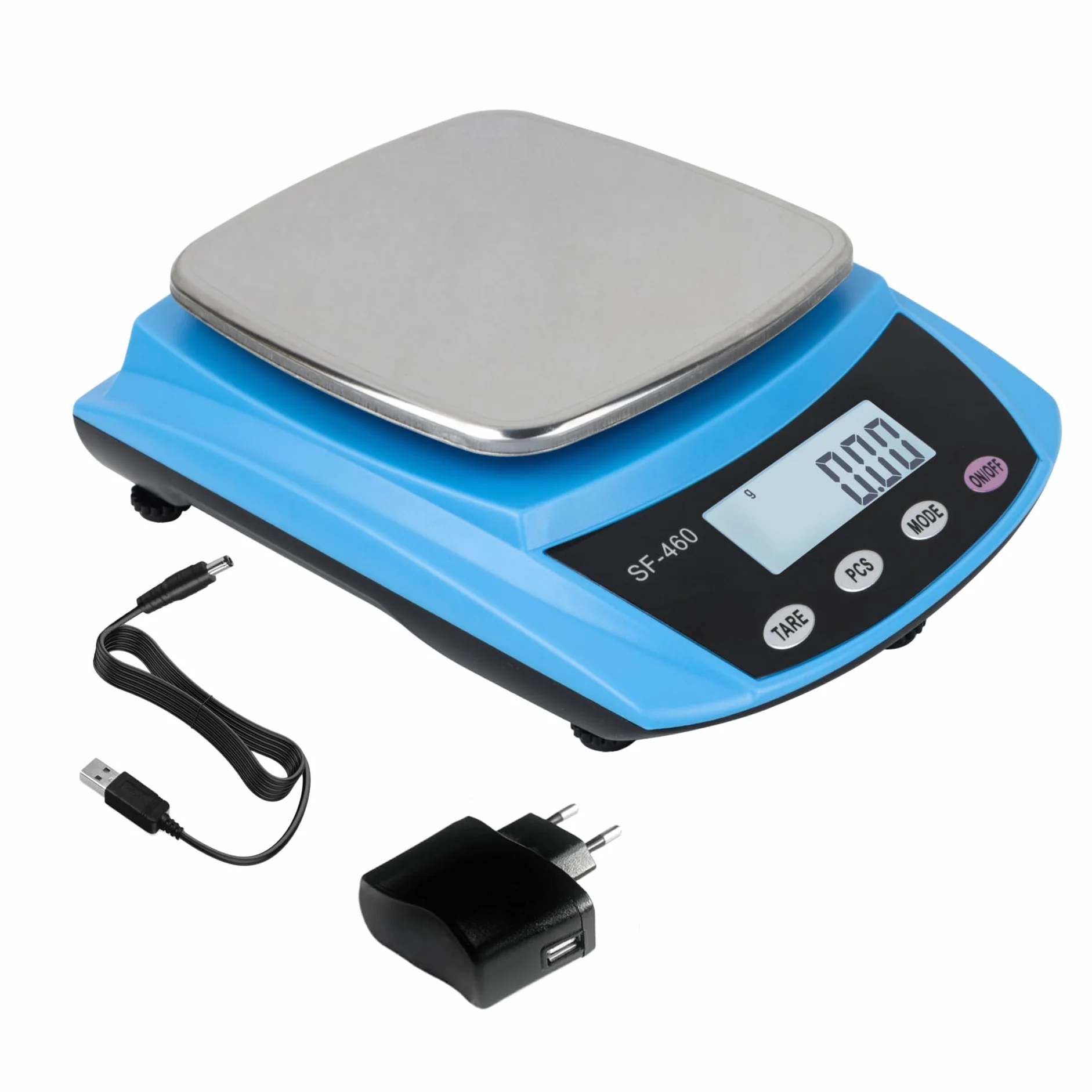 Eosphorus Cyfrowa Analityczna Waga LCD 600g x 0,01g do Laboratoriów Naukowych i Szkół - Waga Kuchenna, Dokładna Waga: Uncje, Gramy i Karaty - W Zestawie Ładowarka USB i Zasilacz Sieciowy