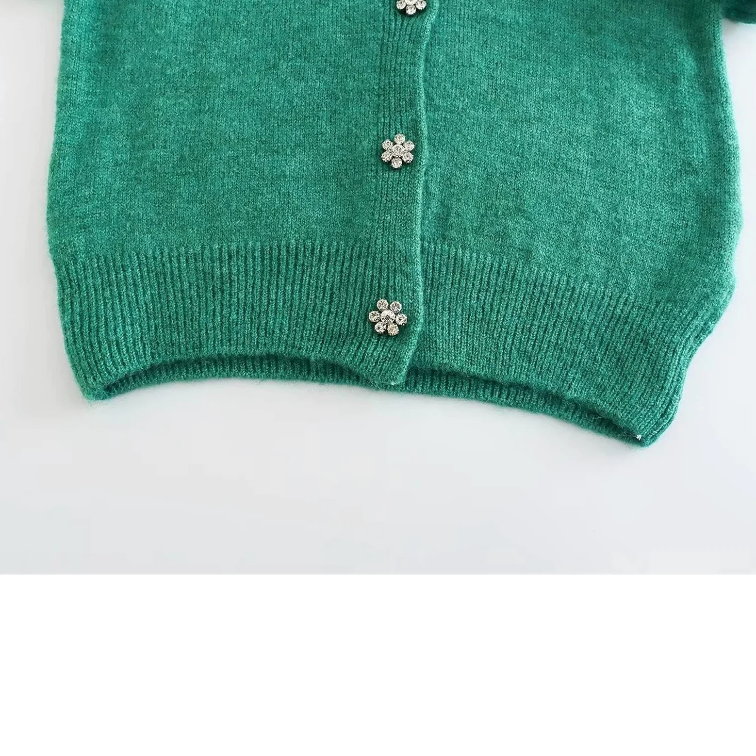 Damskie swetry odzież damska okrągły dekolt długi rękaw luźny dzianinowy kardigan wysadzany klejnotami guzik sweter damski streetwear