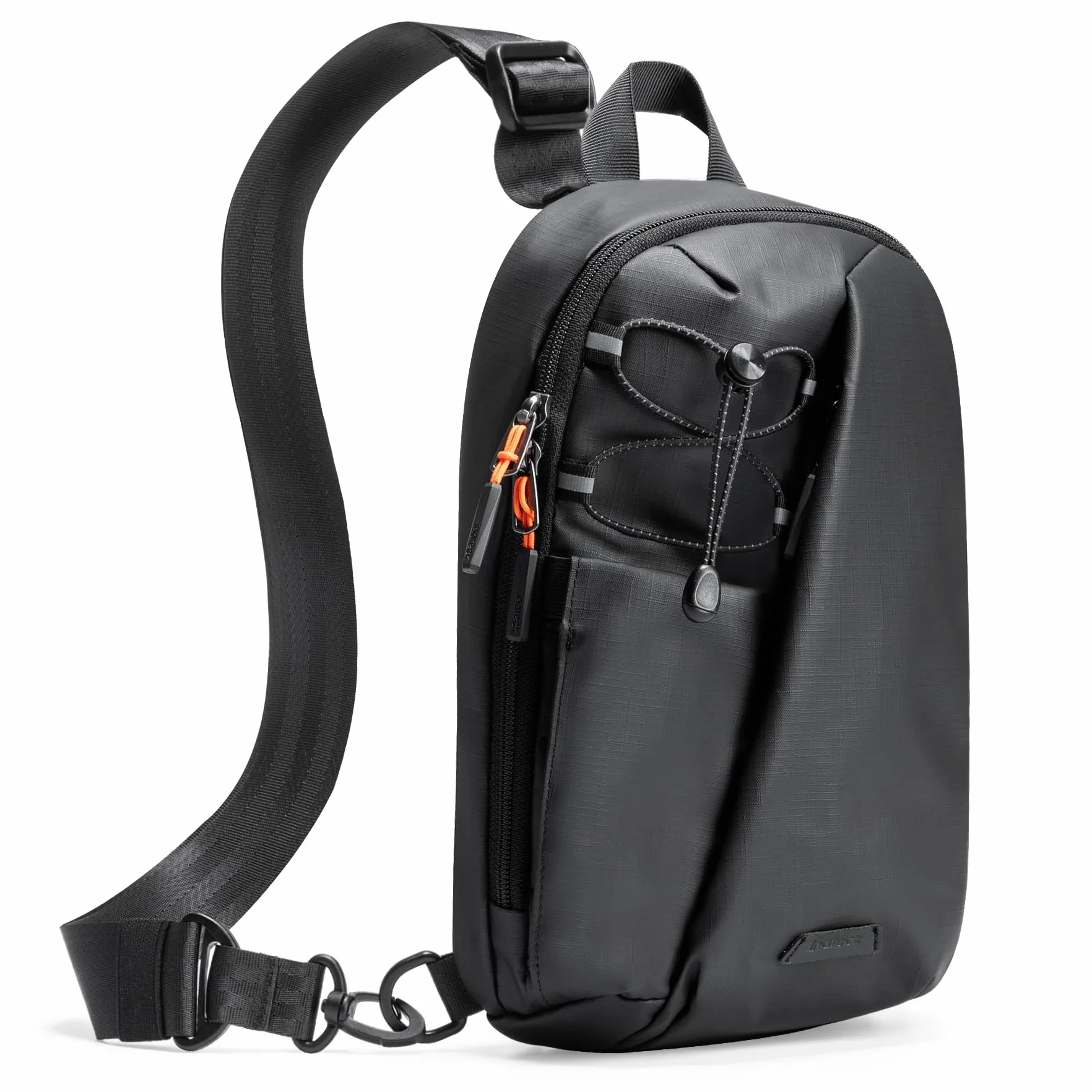 Inateck Sling Bag X-Row, lekka męska torba na ramię, odporna na zachlapanie wodą, torba na klatkę piersiową, na wędrówki, podróże, spacery, czarny, 18.5 x 7 x 28.5 cm, Minimalistyczny