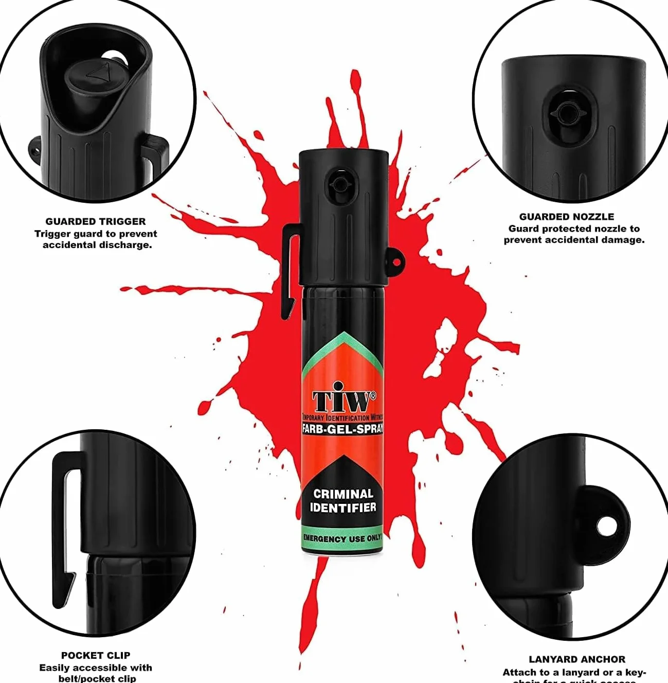 Farbgel TIW mini spray do identyfikacji kryminalnej z kaburą