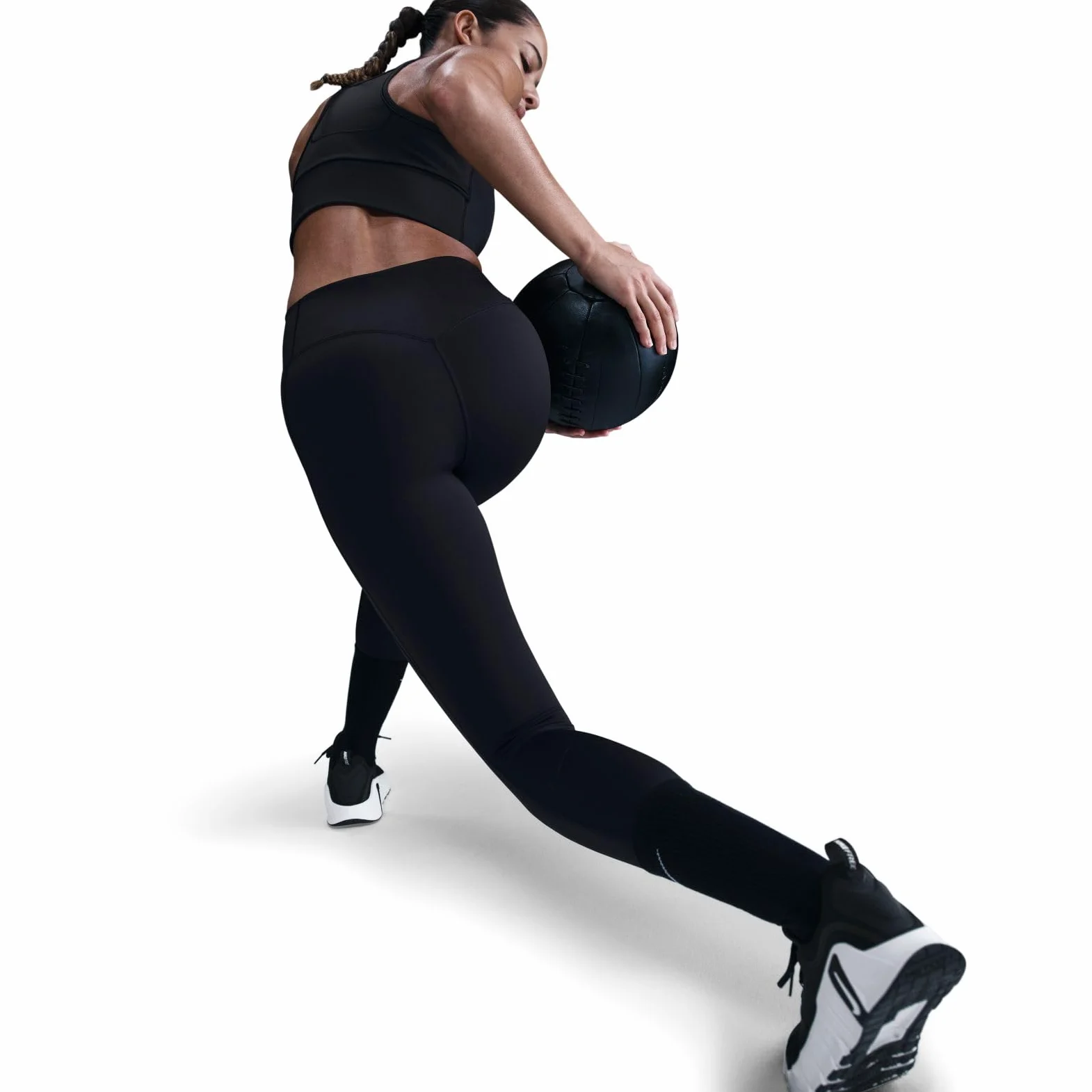 Nike Universa Legginsy 7/8 z kieszeniami, średni chwyt i wysoki ściągacz (damskie), czarny/antracytowy/szary Dk Smoke Grey, HQ6813-010, S