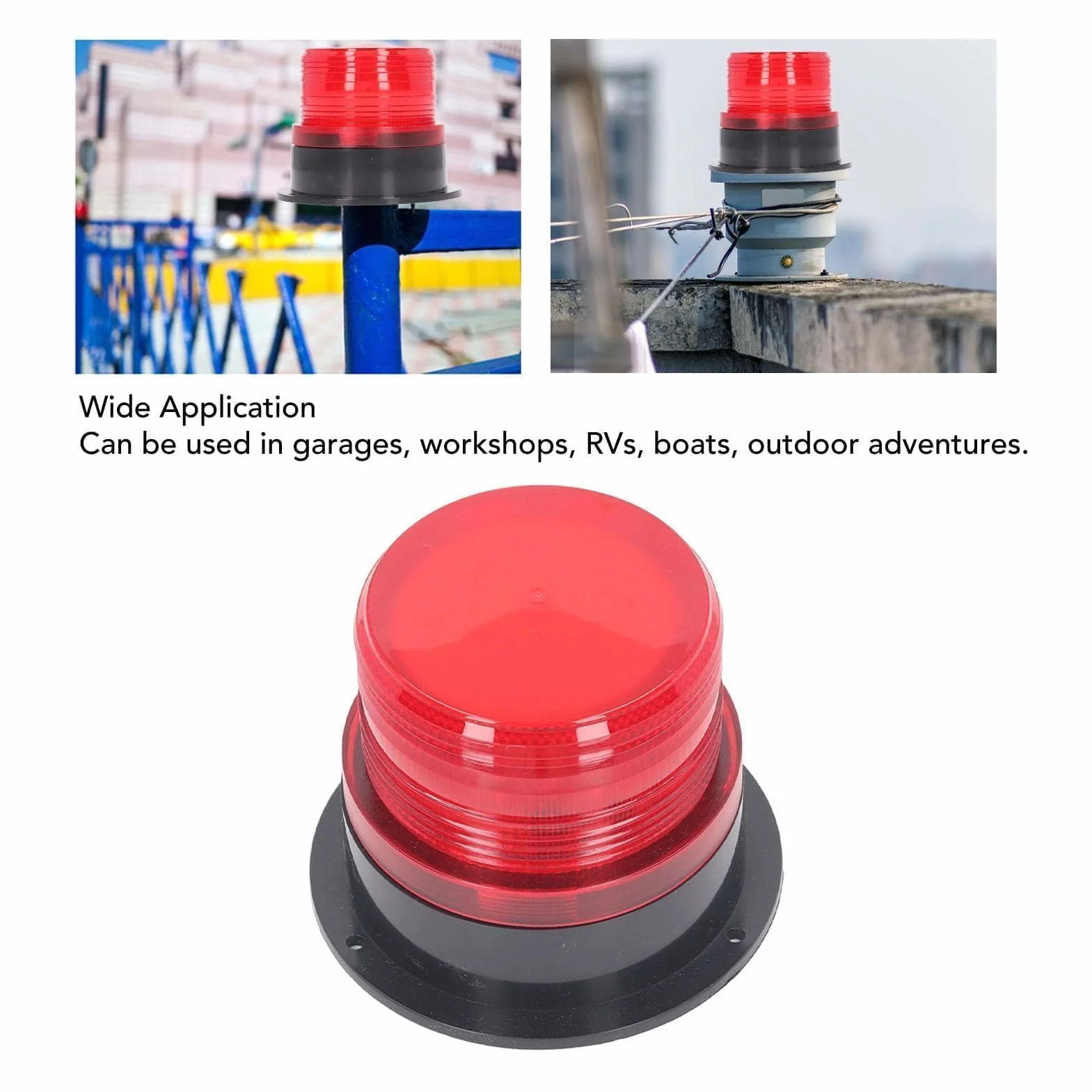 Przemysłowe okrągłe lampy ostrzegawcze LED, okrągłe, migające, obrotowe, stroboskopowe, obrotowe, elektryczne lampy sygnalizacyjne do użytku w sytuacjach awaryjnych, 12 A, 60 V, 3 W