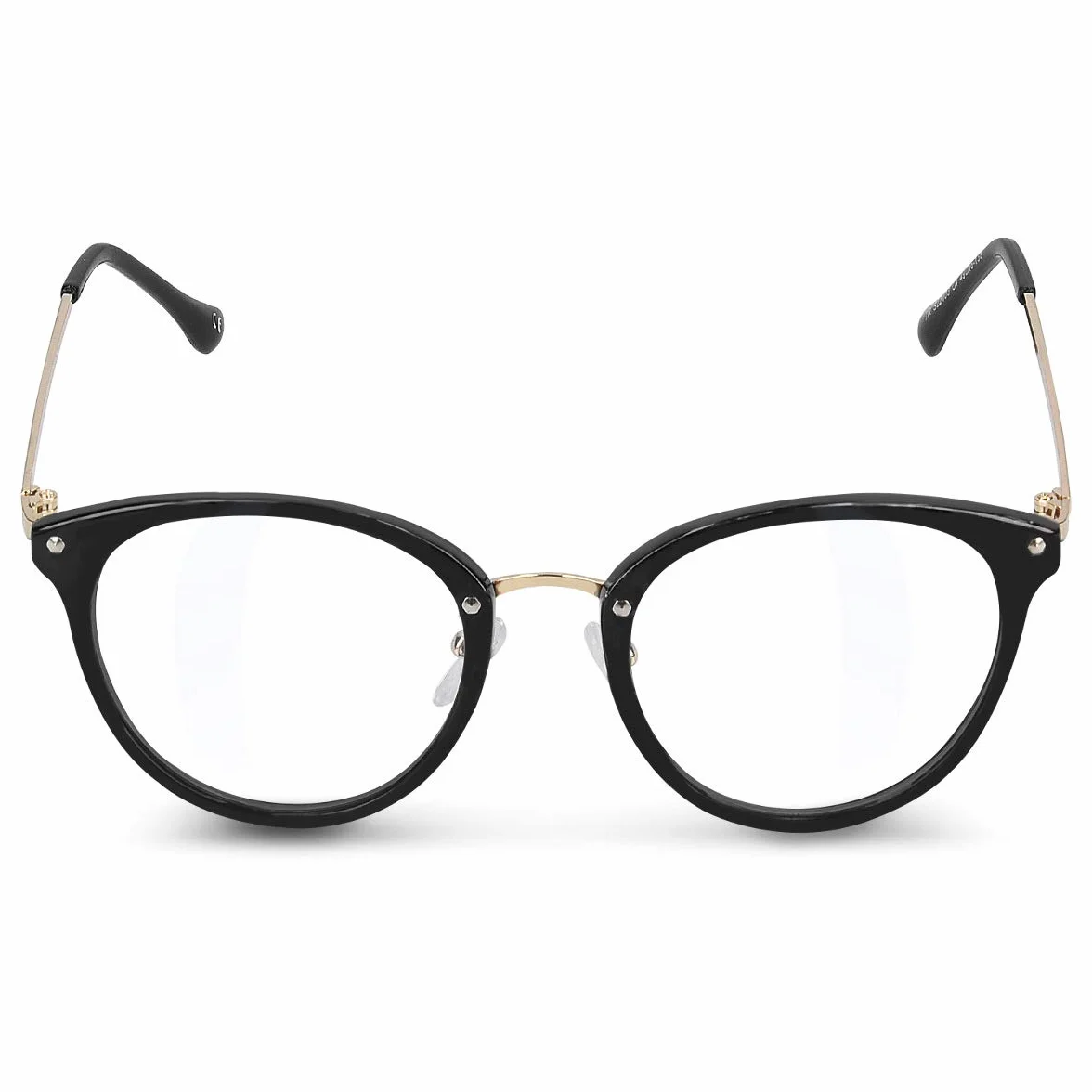Navaris Okulary Retro Bez Recepty - Damskie/Męskie Vintage 50/Nerd/Komputerowe - Z Metalowymi Wspornikami