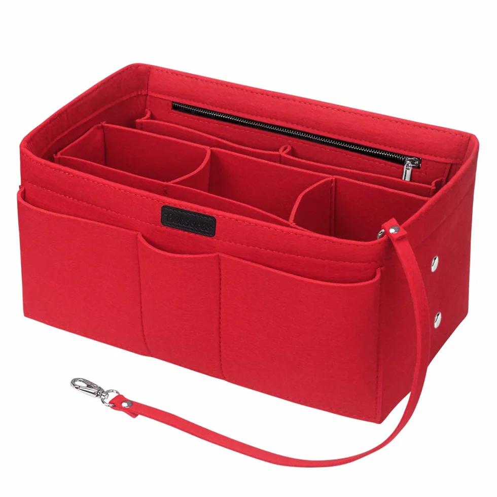 Organizer do torebki, dla kobiet, pasuje do torebki Speedy czy Neverfull, czerwony, l, piórnik