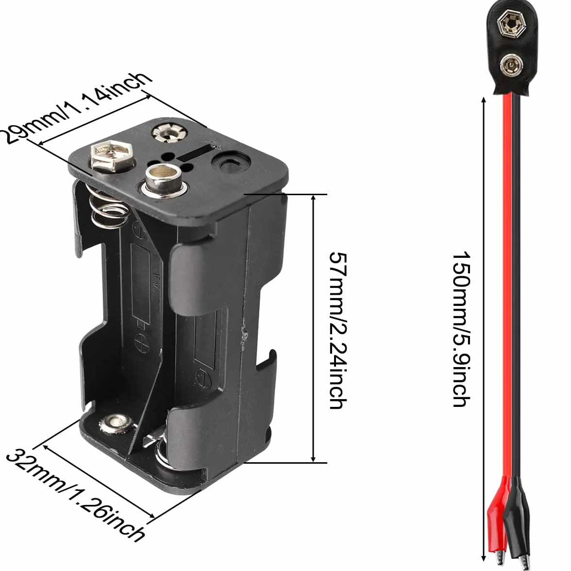 10 sztuk 4 x 1,5 V AA, uchwyt na baterie z tworzywa sztucznego 6 V, obudowa oświetlenia LED do samochodów RC, 4 uchwyty na baterie AA, ze złączem akumulatora z zaciskiem krokodylkowym