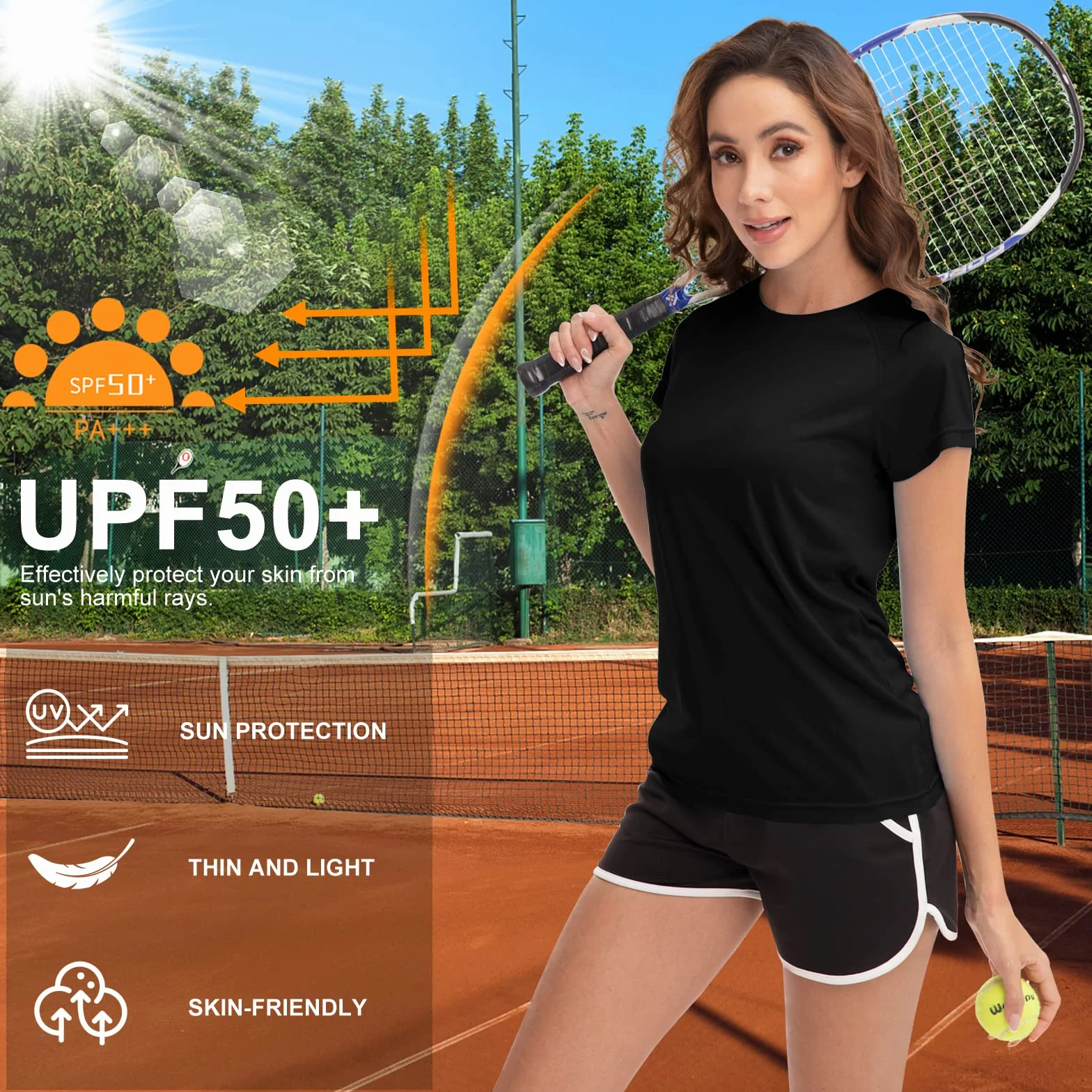 MEETWEE Damska koszulka surfingowa Rash Guard UV do pływania, tankini UPF 50+, krótki rękaw, moda kąpielowa, koszulka kąpielowa