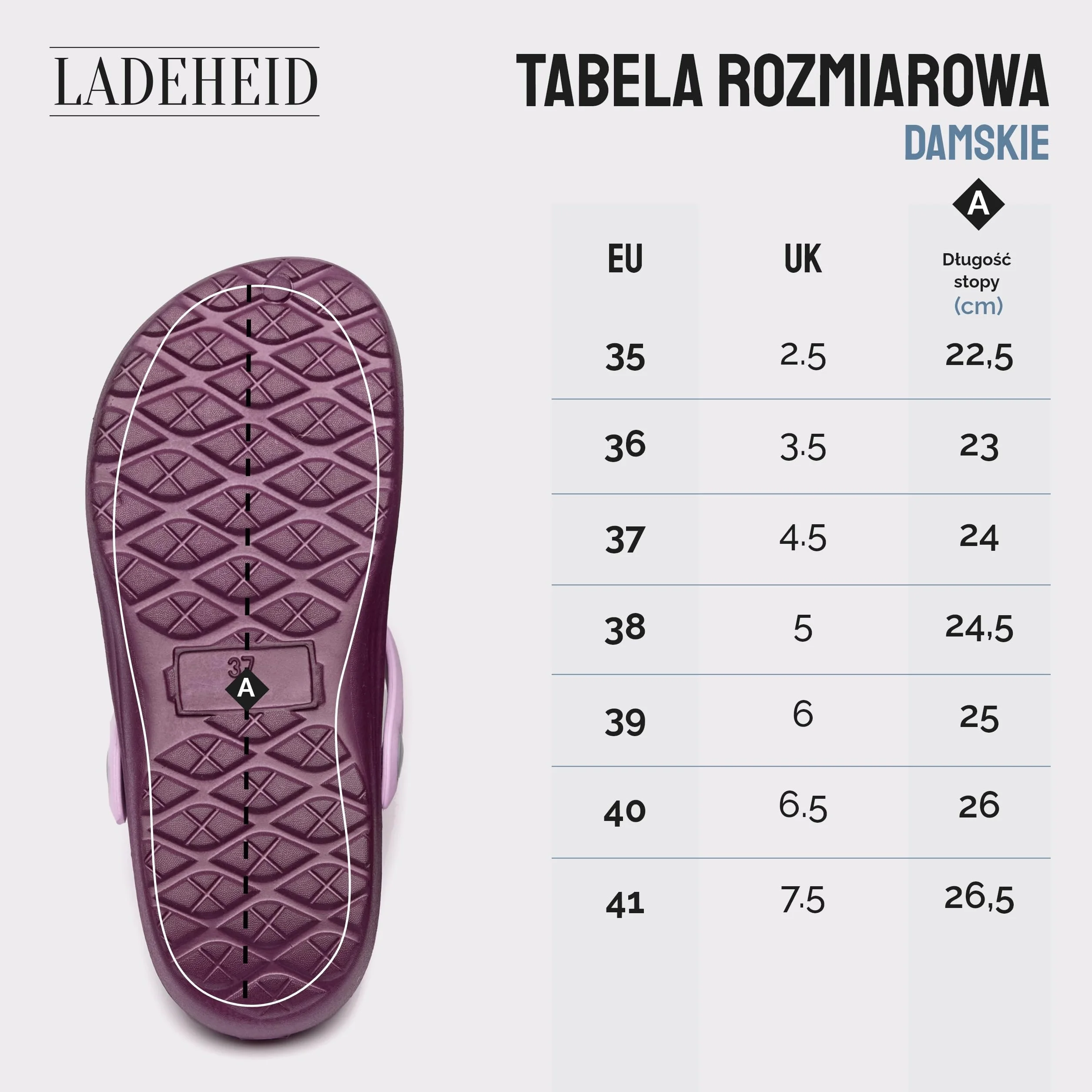 Ladeheid Damskie Lekkie Chodaki Ogrodowe z EVA Buty Ogrodowe LA-CA-16