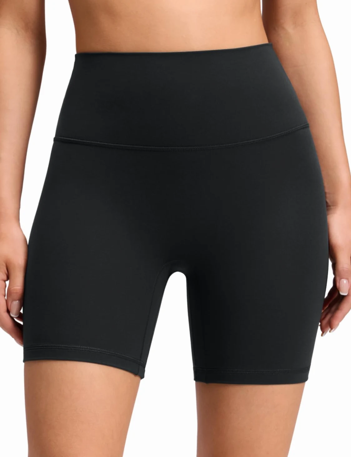 CRZ YOGA Spodenki motocyklowe Butterluxe bez szwów z przodu 15 cm z wysokim stanem do ćwiczeń Pilates sportowe damskie maślane, miękkie
