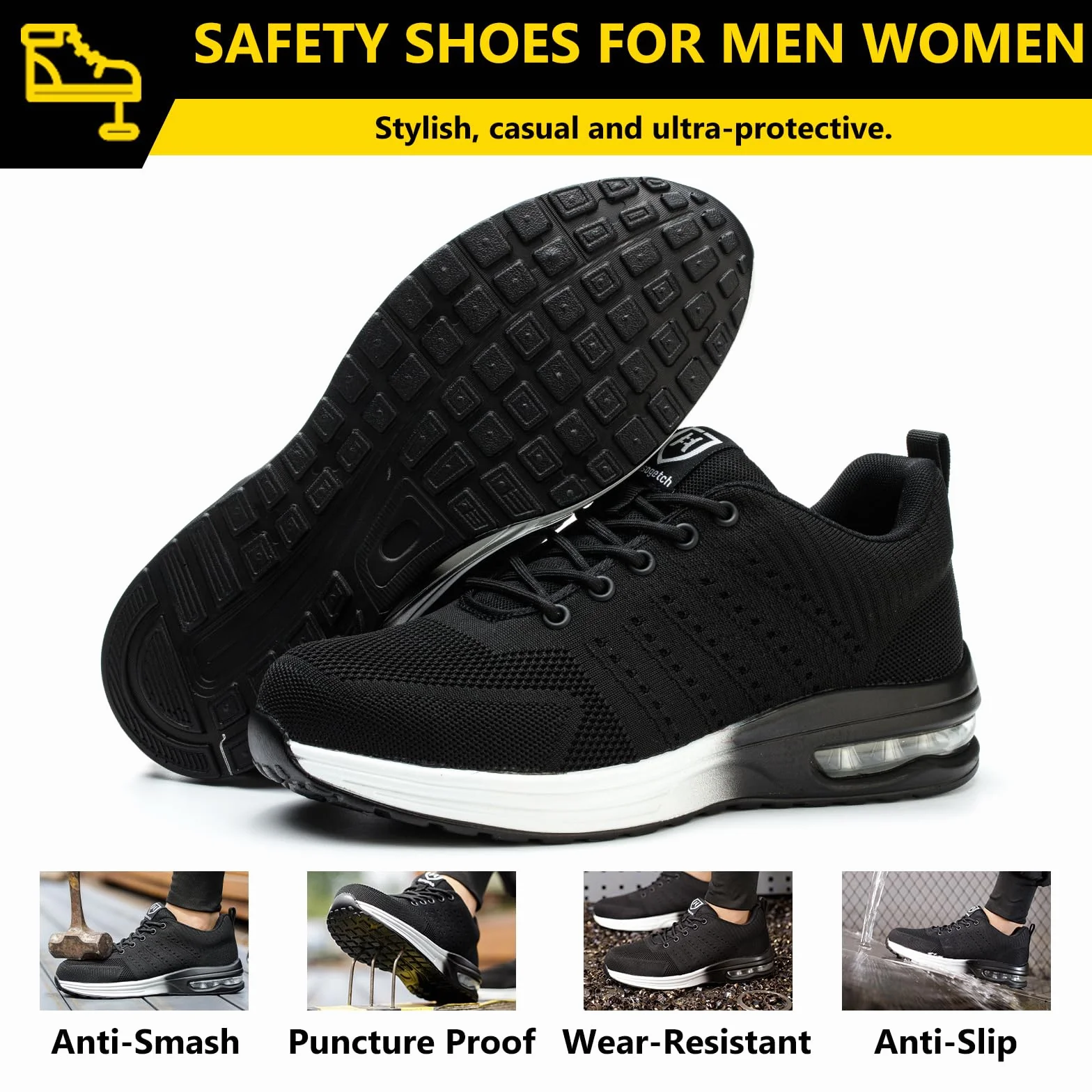 Buty Ochronne Męskie Damskie ze Stalowymi Noskami Safety Shoes Work Steel Toe