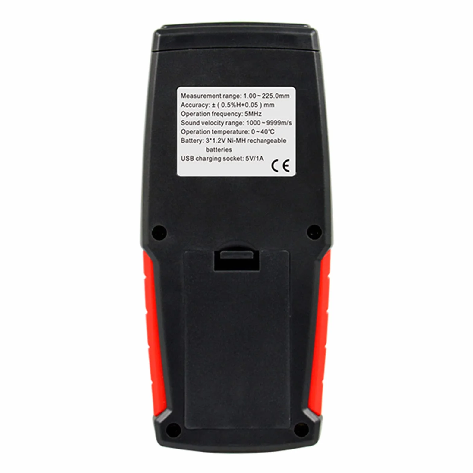 BuyWeek Ultradźwiękowy miernik grubości, WT100A, cyfrowy miernik grubości ręcznej, ultradźwiękowy, zakres pomiarowy 1-225 mm