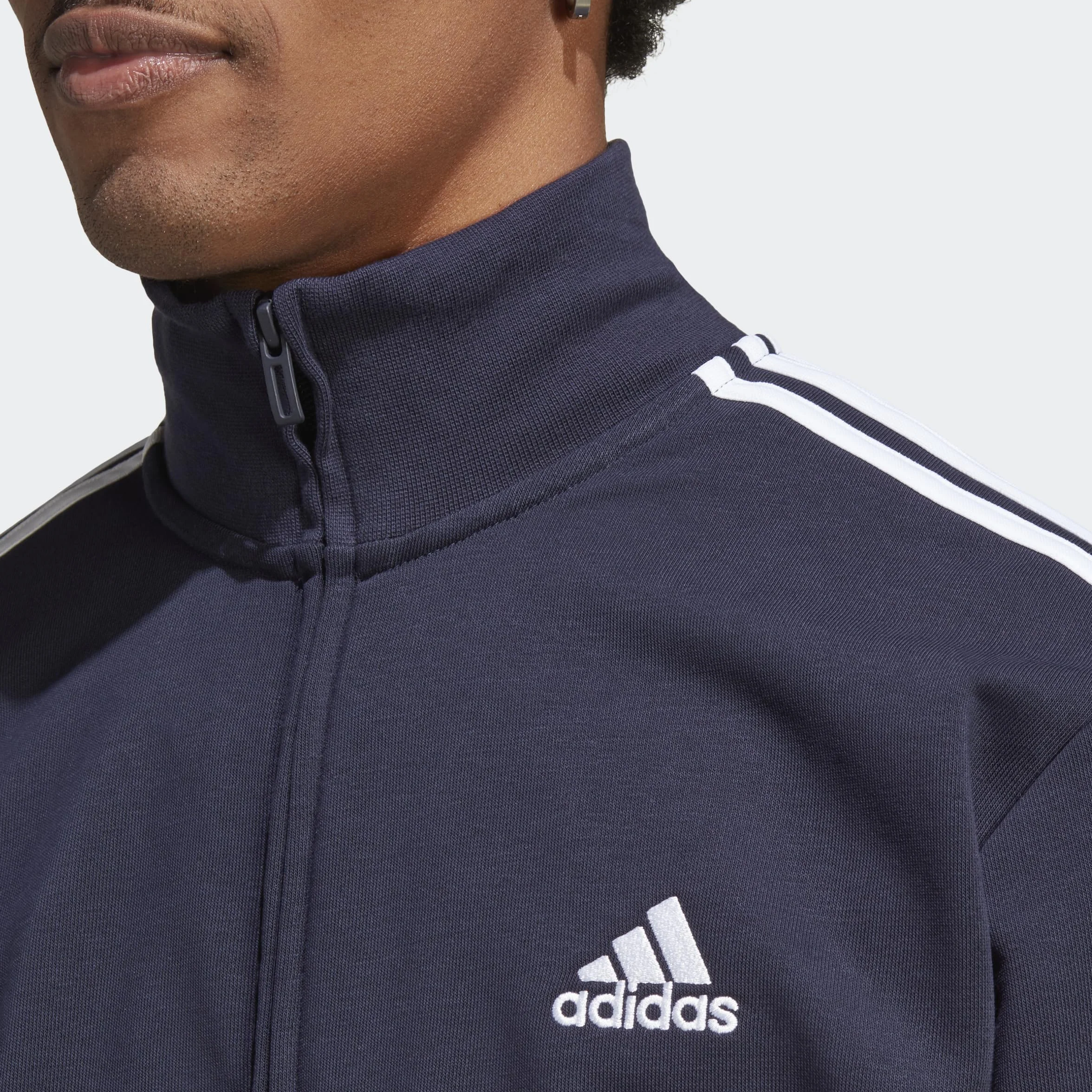 adidas Mężczyźni Basic 3-Stripes French Terry Track Suit, Legend Ink, M