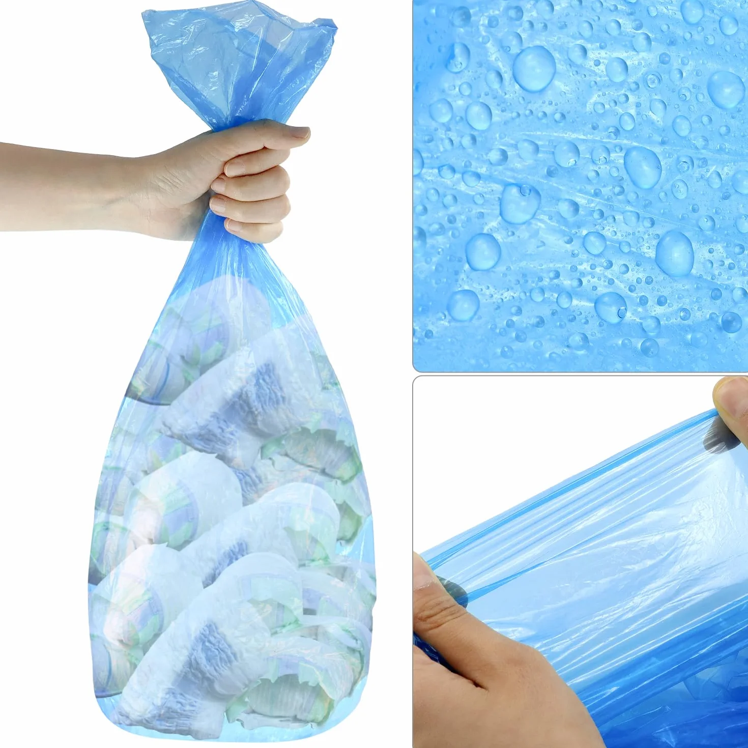 QWORK® Zestaw 12 pojemników na pieluchy, folia uzupełniająca, 260 mm x 4,5 m, pasuje do AngelCare & Tommee Tippee