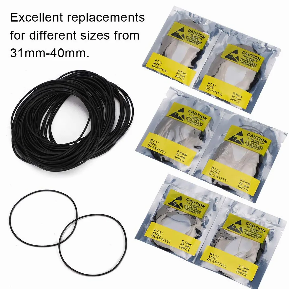 Ogólny 31 mm-40 mm zegarek o-ring uszczelka obserwująca gumowe części zamienne z uszczelnieniem (0,7 mm + 0,8 mm + 0,9 mm)