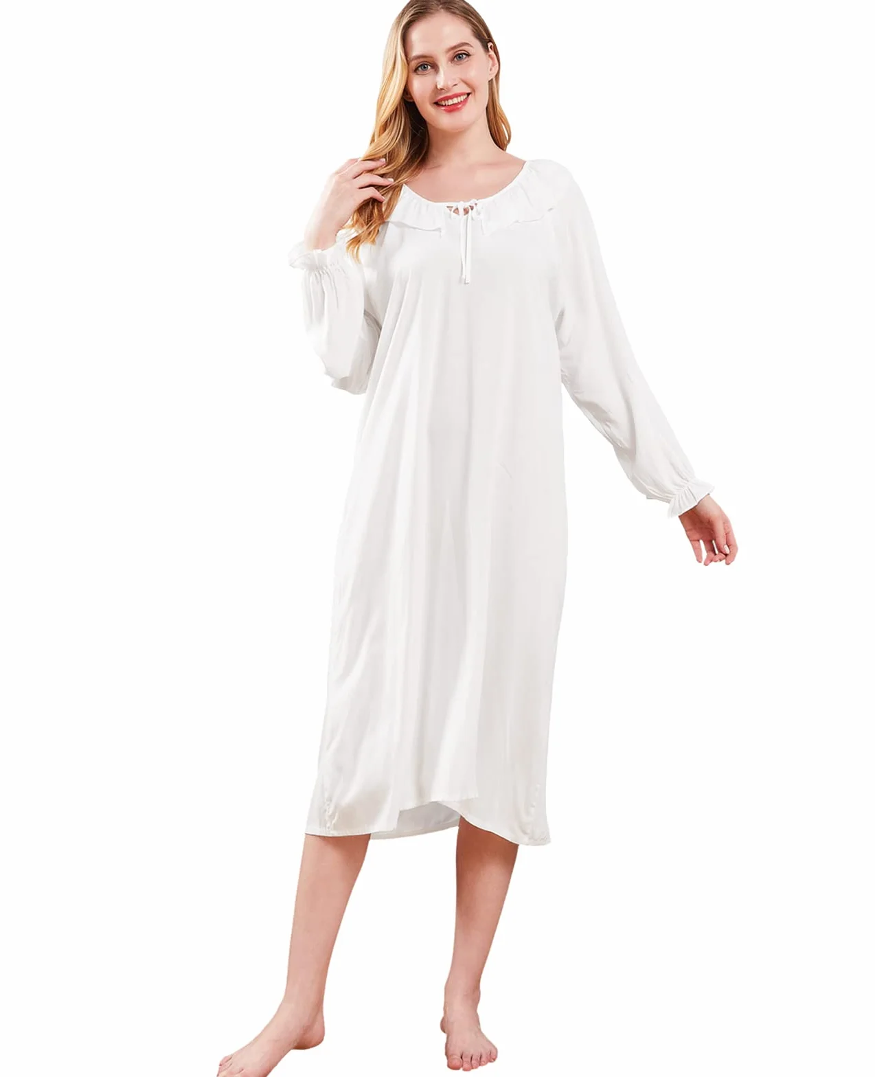 Nanxson Koszula nocna Damska Bawełna Bielizna nocna Z Długim Rękawem Kombinezon Temat Koszule Loungewear