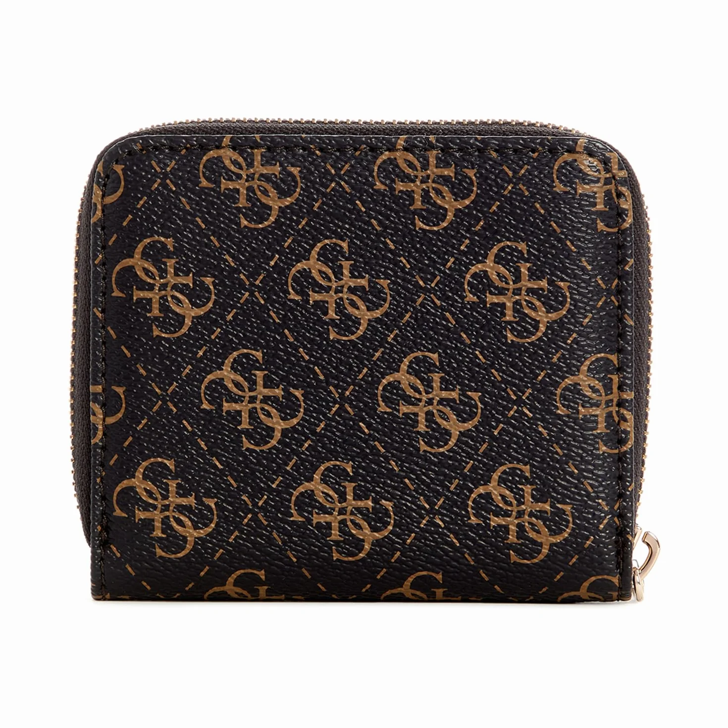 GUESS Laurel SLG Small Zip Around Bag, Brązowe logo, jeden rozmiar