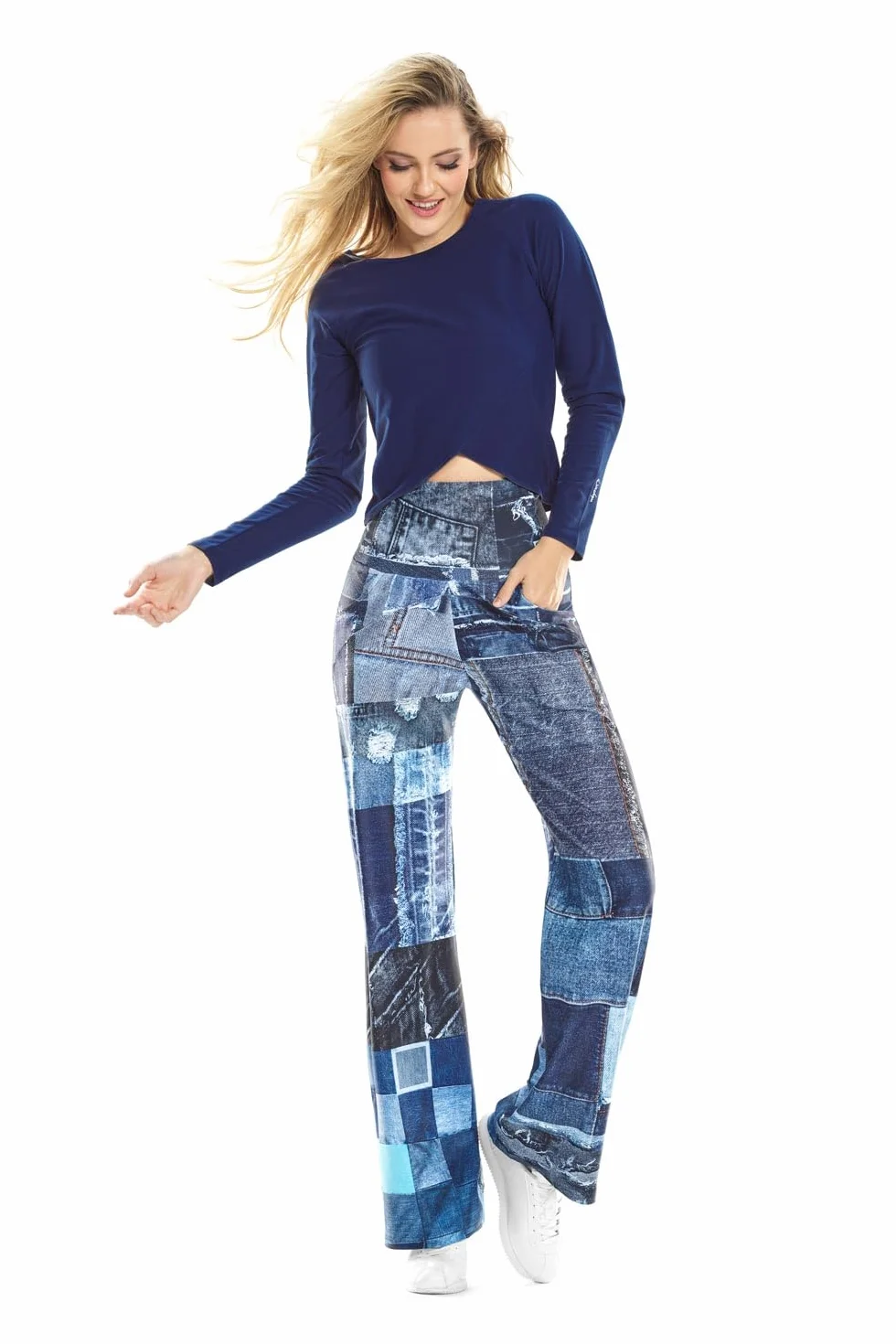 WINSHAPE Functional Comfort Culottes Cul101c “high Waist” Mit Patchwork-print - Spodnie lekkoatletyczne Kobiety