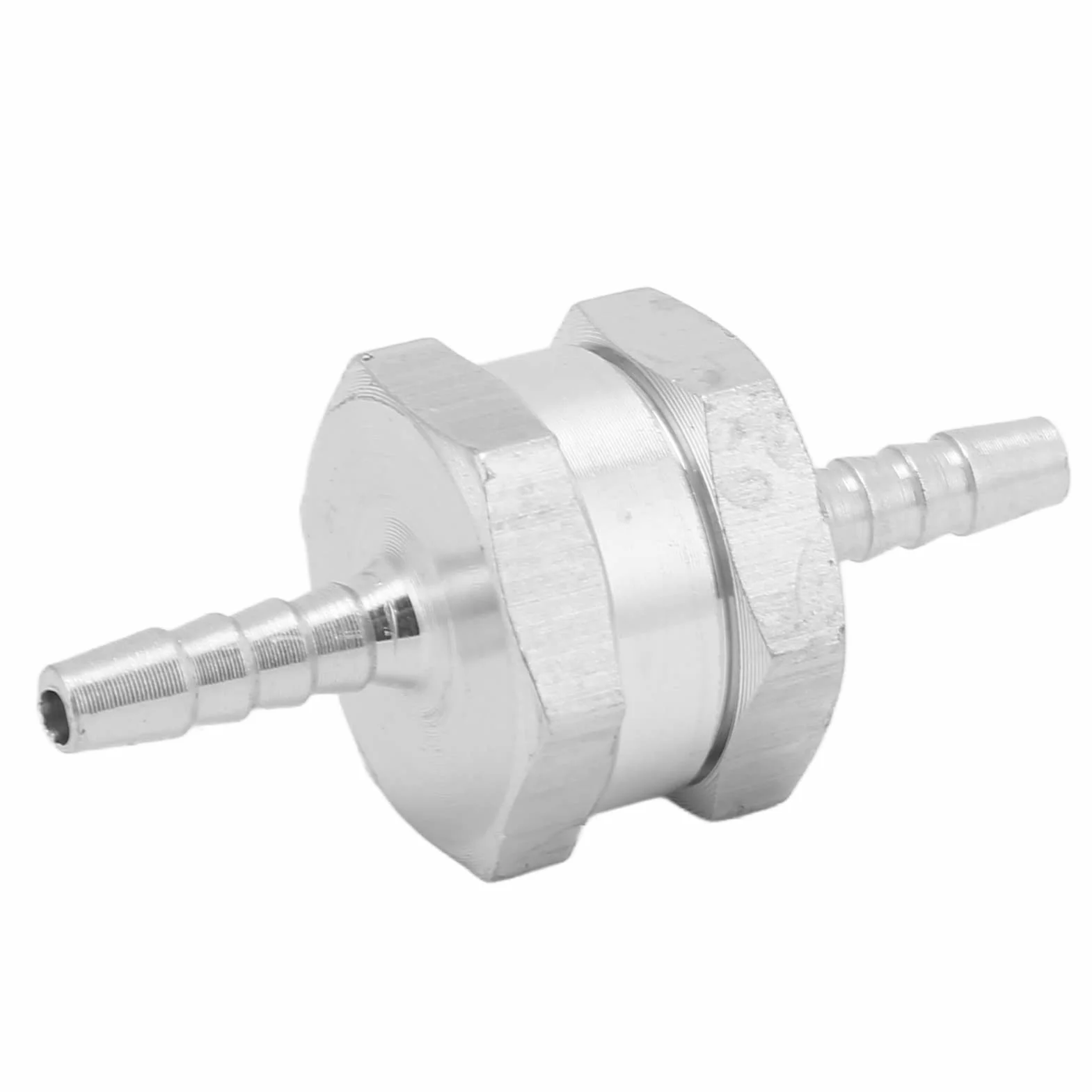 Zawór Zwrotny Jednokierunkowy Zawór Paliwa 4Mm Srebrny Stop Aluminium Jednokierunkowy Zawór Zwrotny Stop Aluminium Uniwersalny do Paliwa Benzyna Benzyna Napędowy Woda (4 mm)