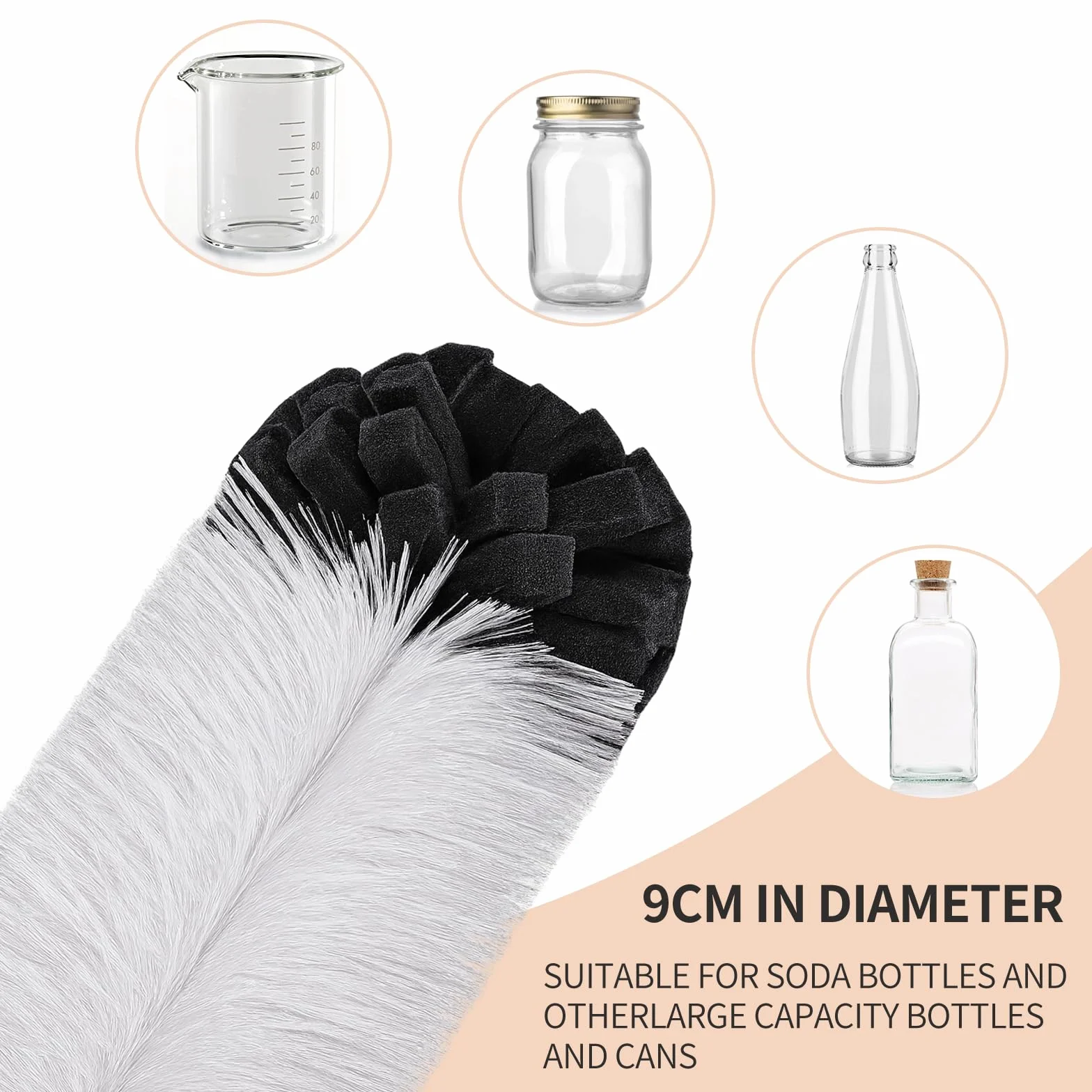 Szczotka do Butelek SodaStream 32 cm – Zestaw 2 (Gąbka + Nylonowe Włosie), Usuwa Osad I Tłuszcz, do Butelek Gazowanych