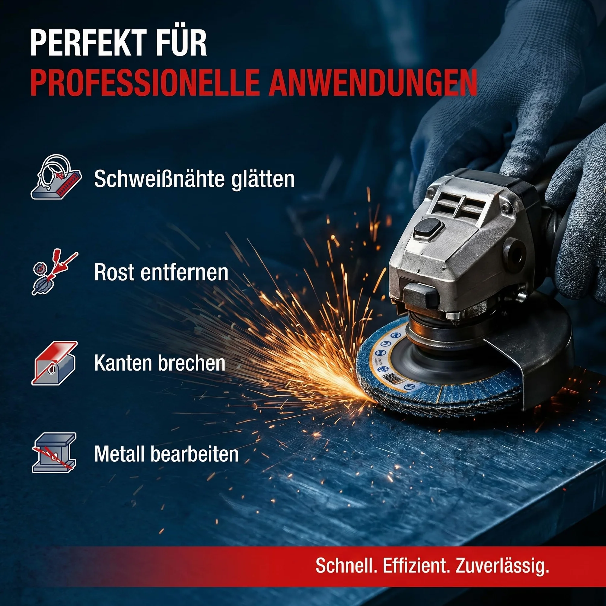 Woltersberger® tarcze listkowe | Ø 115mm | ziarno 60 | 10 sztuk | Brązowy do metalu i drewna tarcze listkowe do szlifowania mopów tarcze listkowe do szlifowania