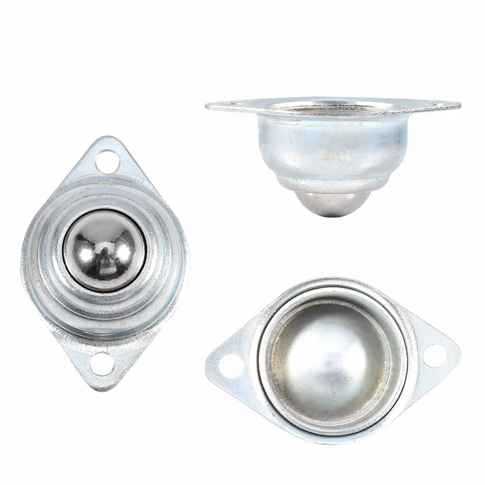 Kulki z łożyskami transferowymi, 5 szt. 48 * 32 * 20 mm 2-otworowe montowane metalowe żelazna stal uniwersalne łożyska kulkowe, do przenośników, skrzyni, mebli