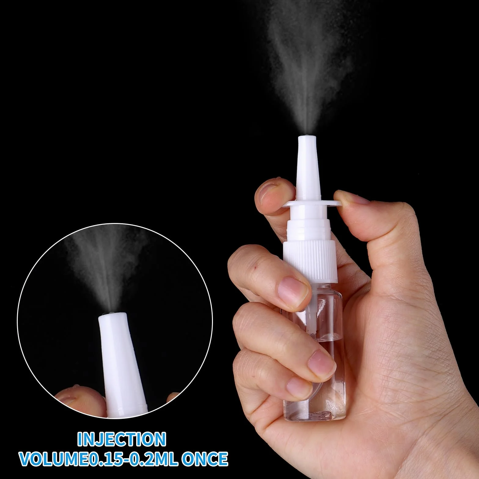 Giantree 6 pustych butelek z aerozolem do nosa, 5 ml, 10 ml, 20 ml, z 1 kroplomierzem, pusta butelka do nosa