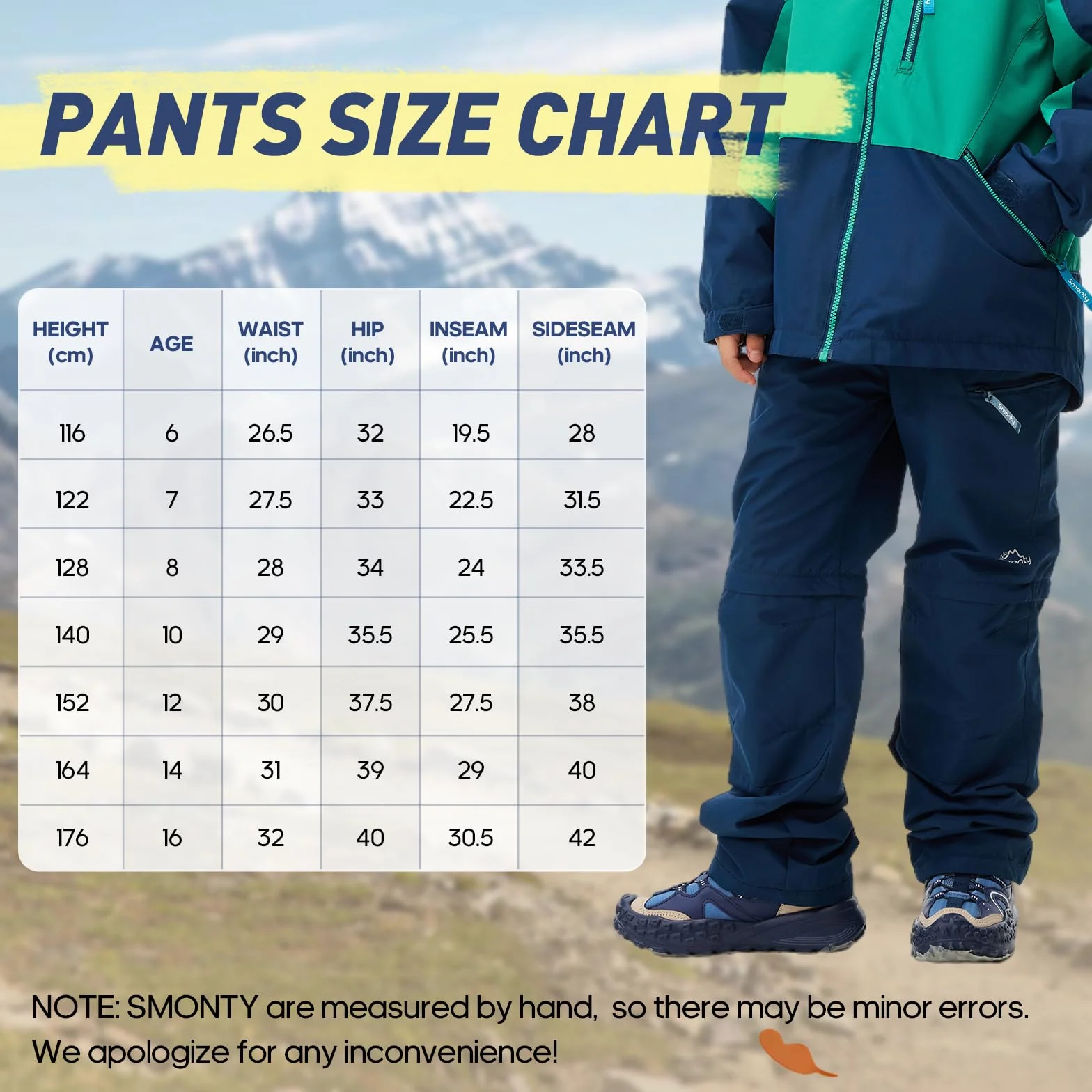 SMONTY Dziecięce spodnie na hiking na świeżym powietrzu, odporne na wiatr i wodę, softshell, spodnie do wspinaczki dla chłopców i dziewczynek